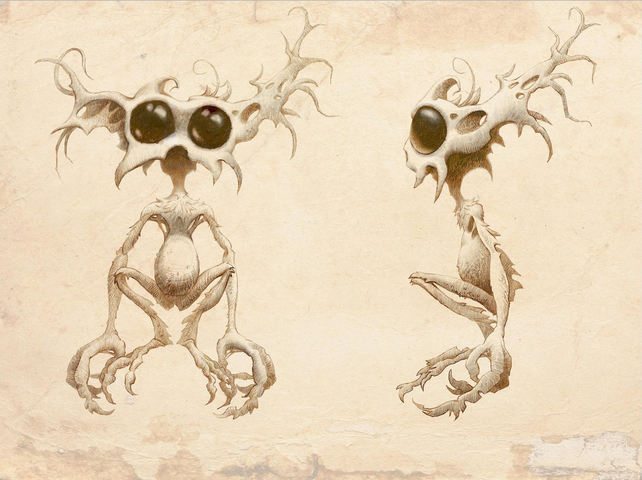 A sketch of a bone creature