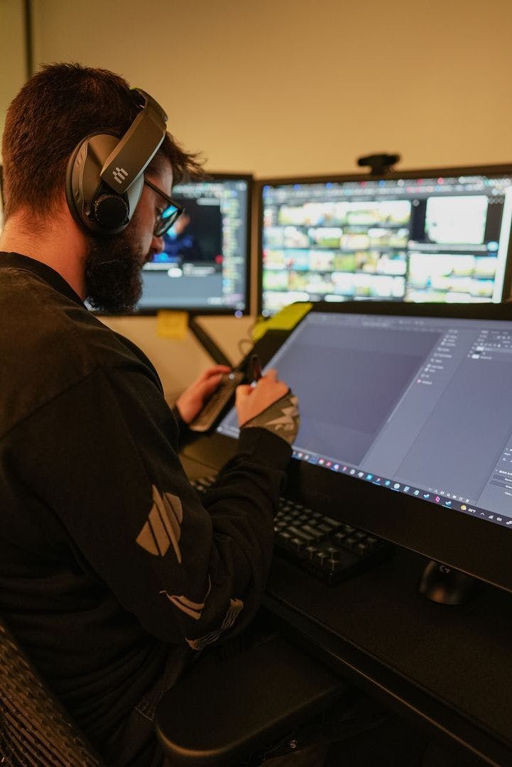 Gabriel Perez at his work station