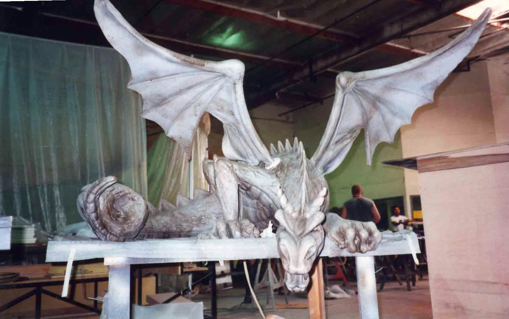 Sculpture of a dragon.