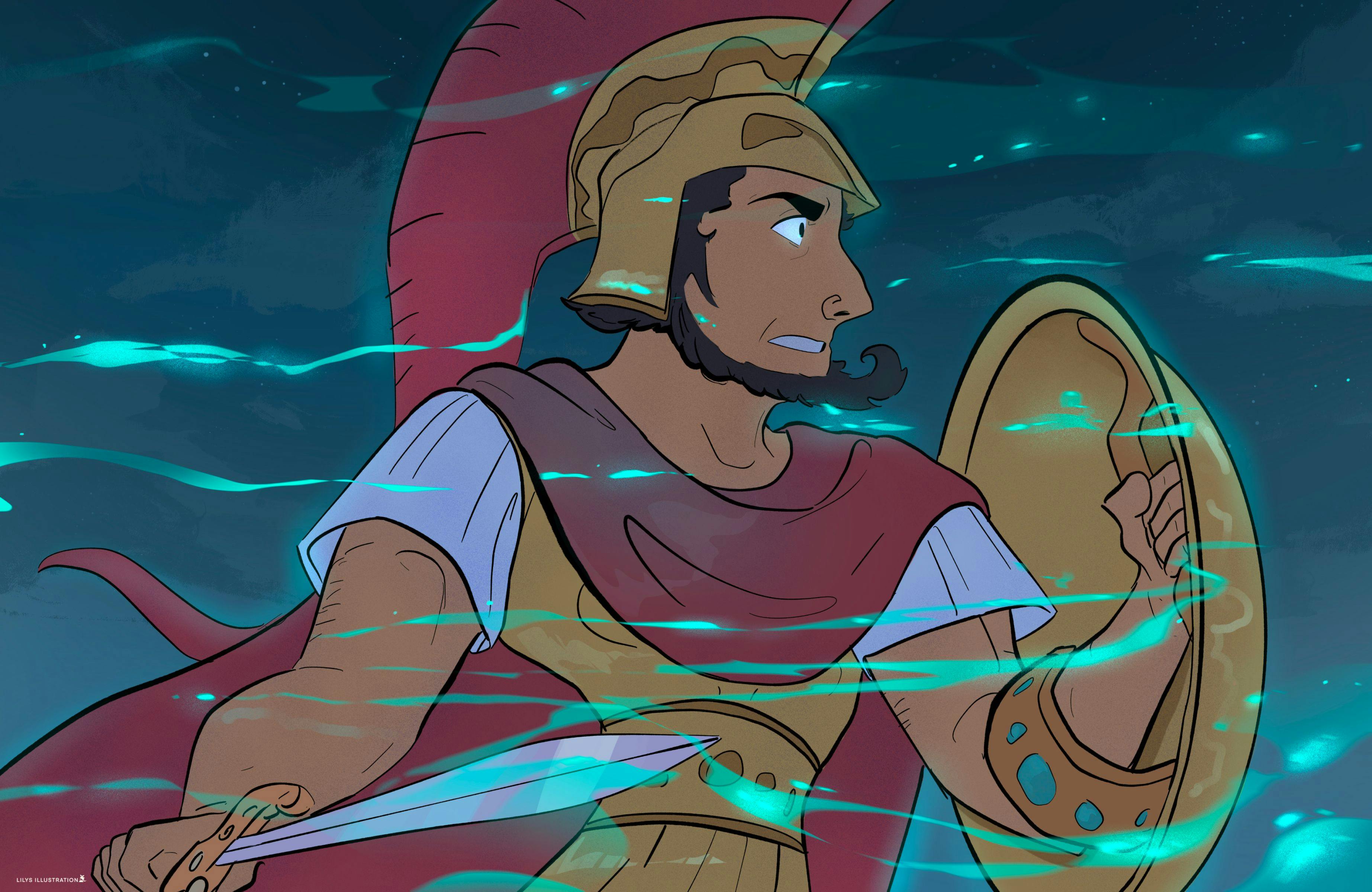 A Centurion surrounded by magic