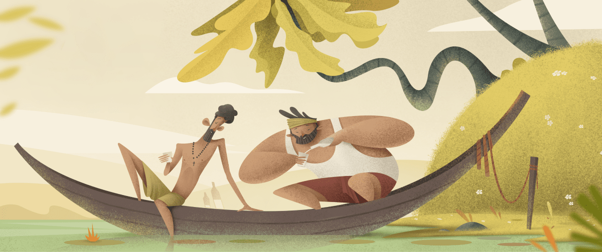 Two men in a boat