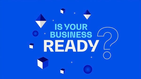 illustration of an image displaying the words 'is your business ready?'