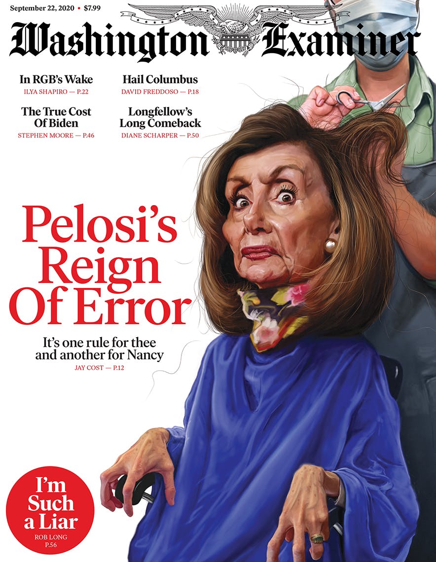 Nancy Pelosi getting a haircut