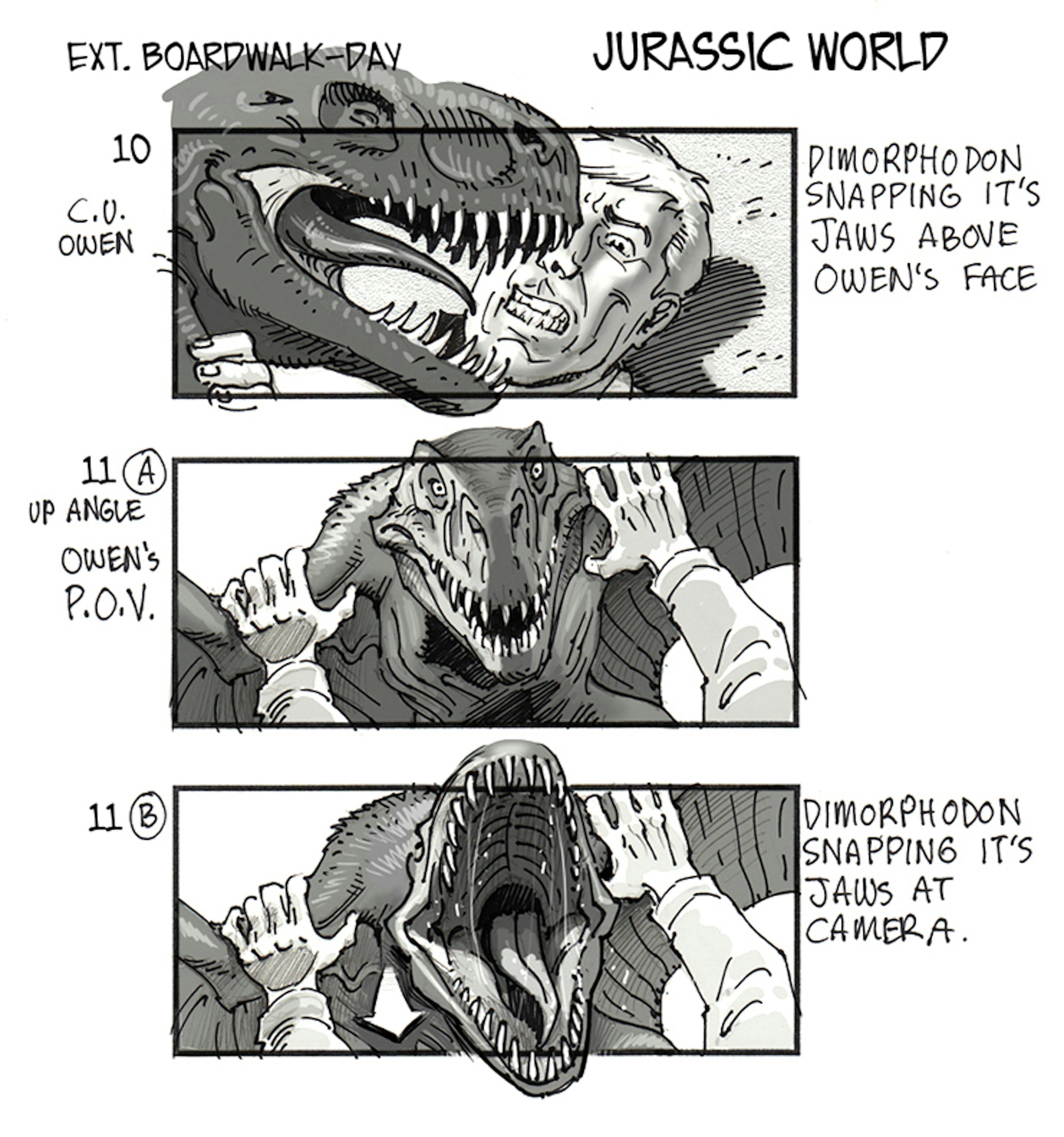 Storyboards from Jurassic World