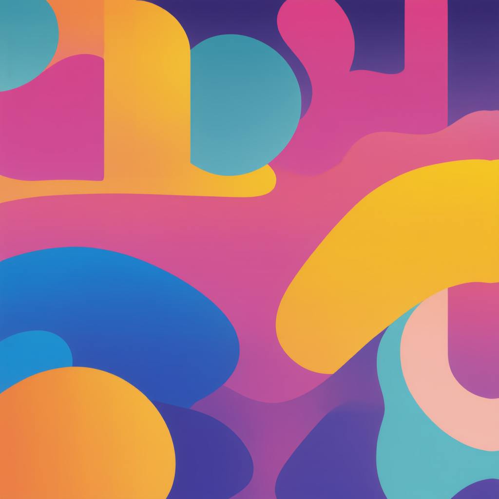 Fluid and colorful abstract design with overlapping organic shapes in orange, blue, and pink tones, visually evoking the adaptability and creativity of an organic search agency working in digital landscapes.