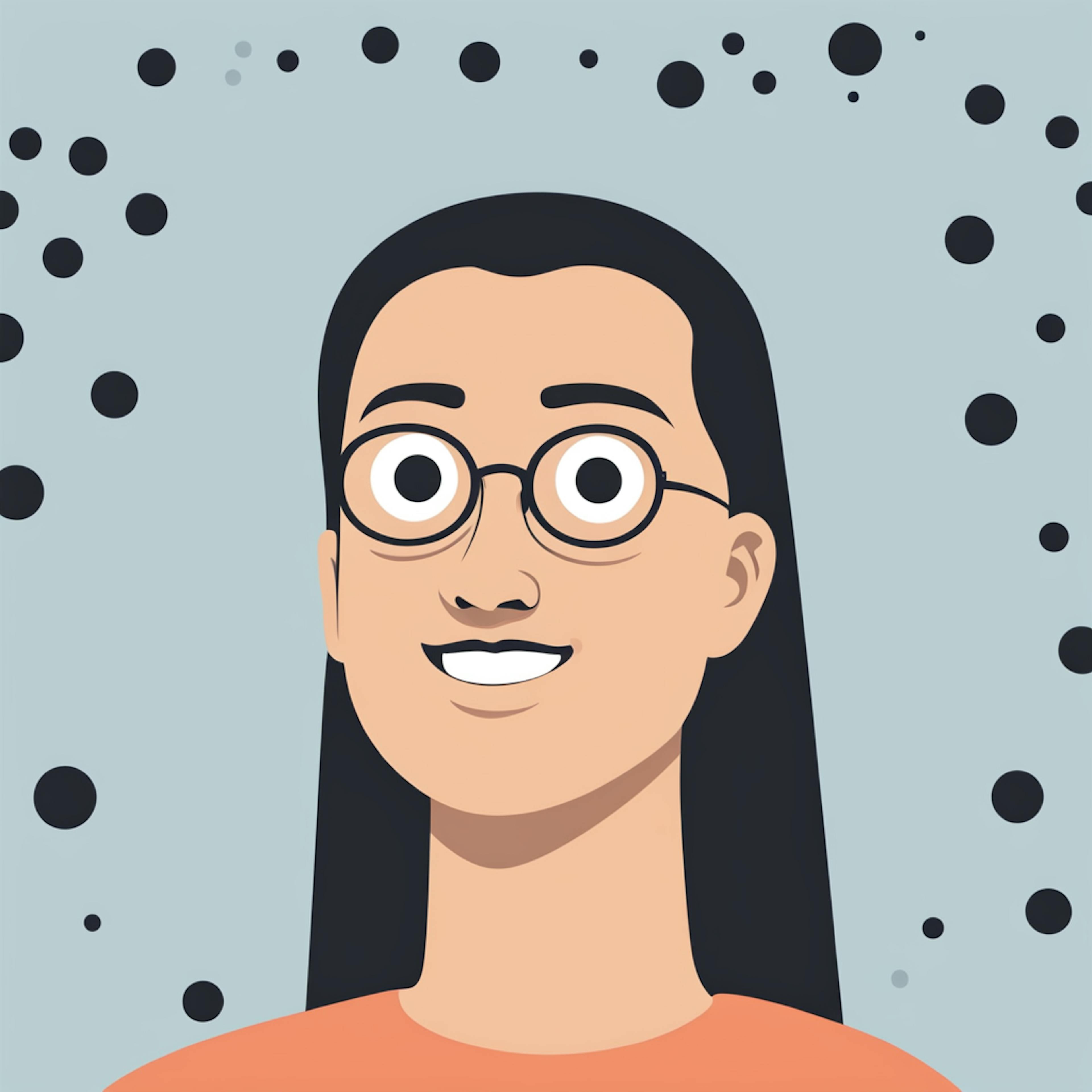 A playful vector art of a cheerful individual with wide eyes, representing engagement and curiosity about "what is brand loyalty."