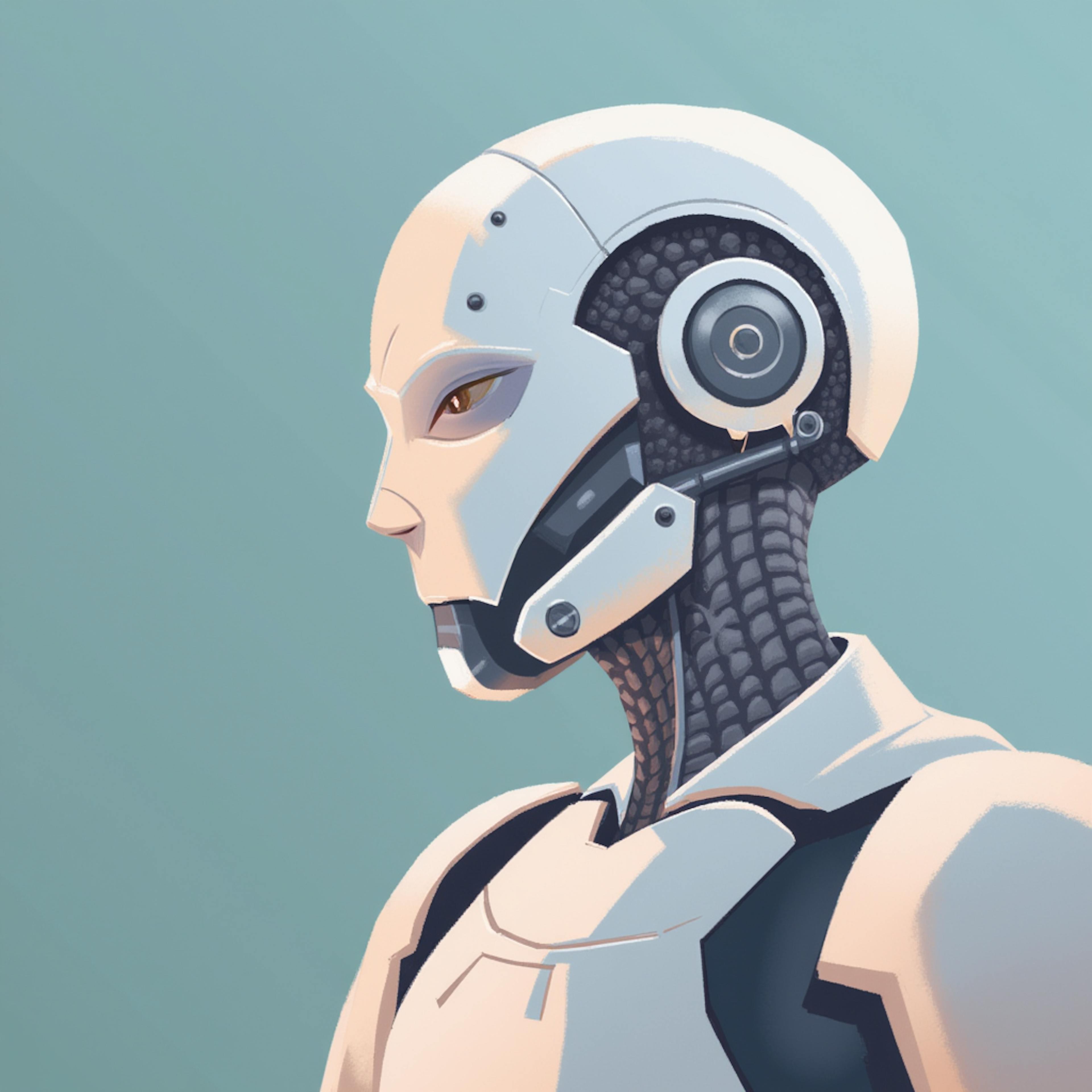 A futuristic humanoid robot with intricate mechanical details, illustrating the question "how will AI affect AI in the industry?" by highlighting advancements in robotics and autonomous systems.