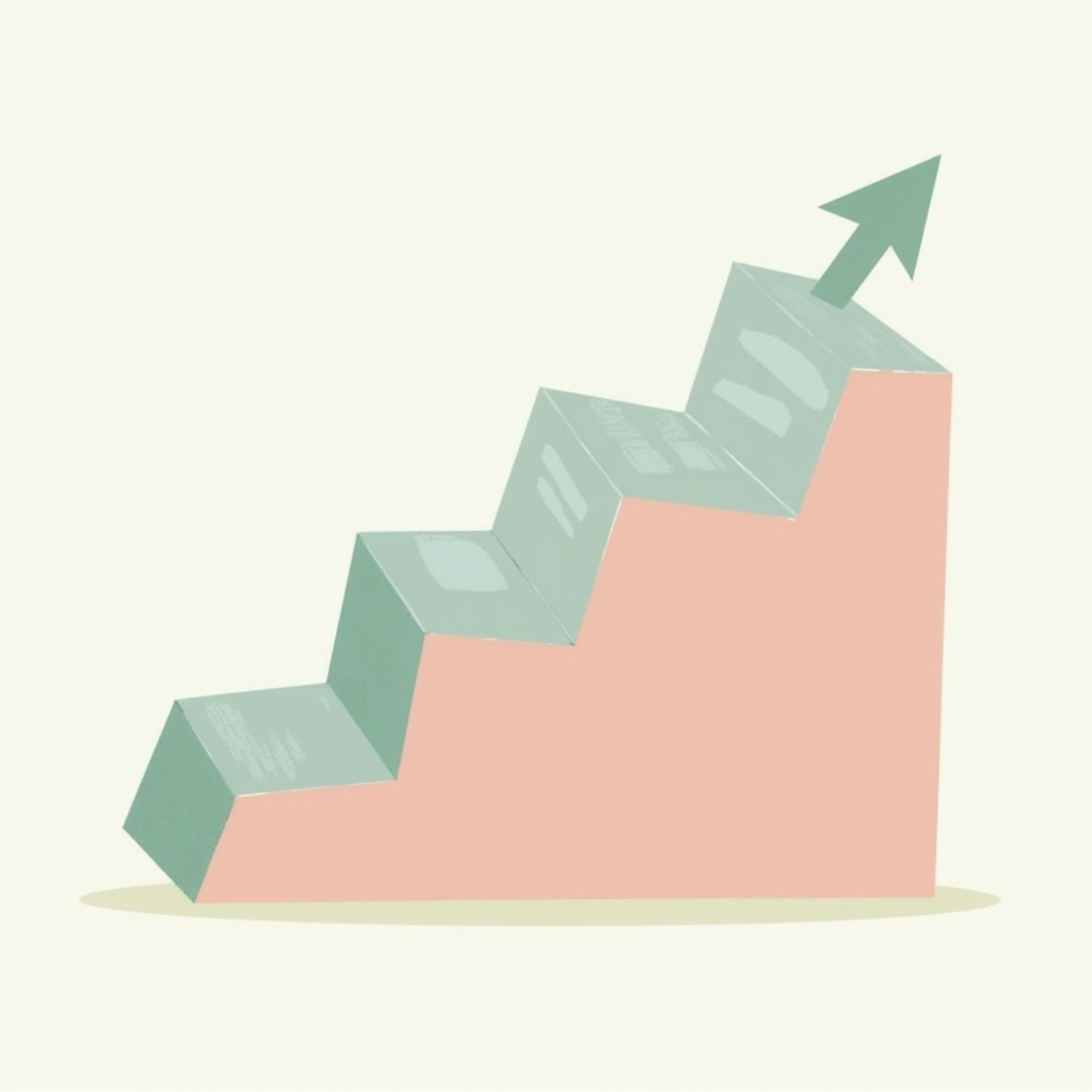 A minimalist digital graphic of a bar graph with an upward arrow, signifying growth and improvement. This image reflects tips for content marketing, illustrating the importance of audience engagement, analytics, and a strategic content calendar to drive success.