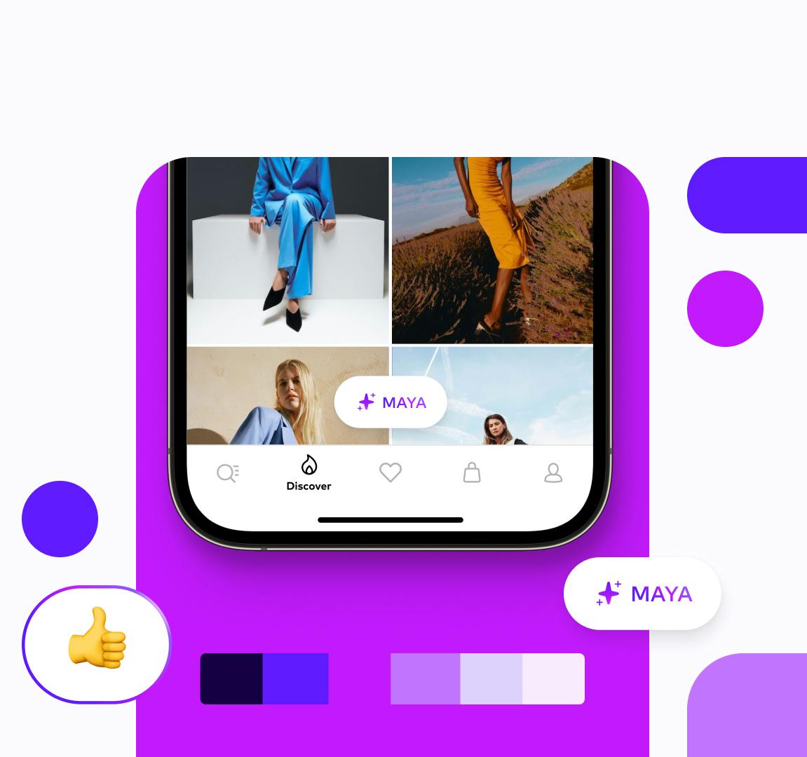 App screenshot and color scheme