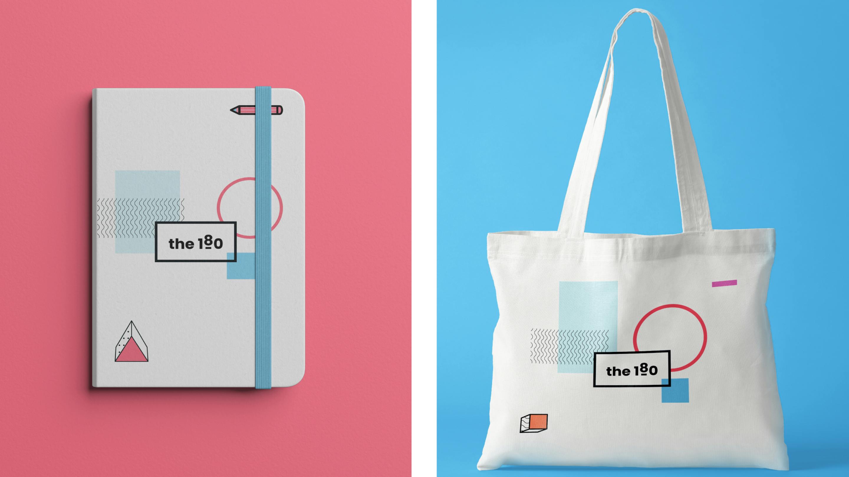 Examples of logo placement for The 180