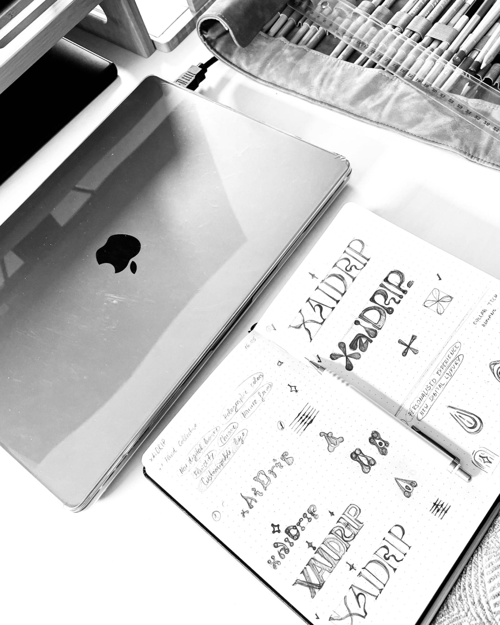 xAiDrip logo sketches