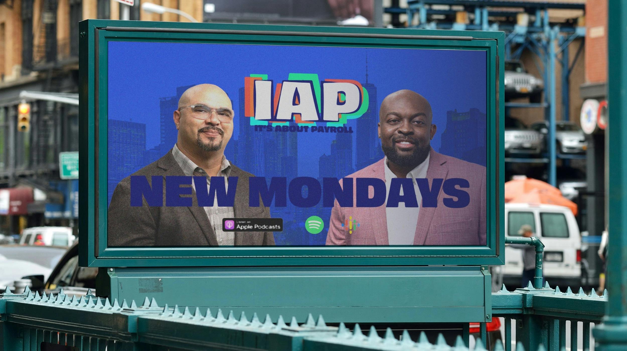 An IAP ad above a subway entrance