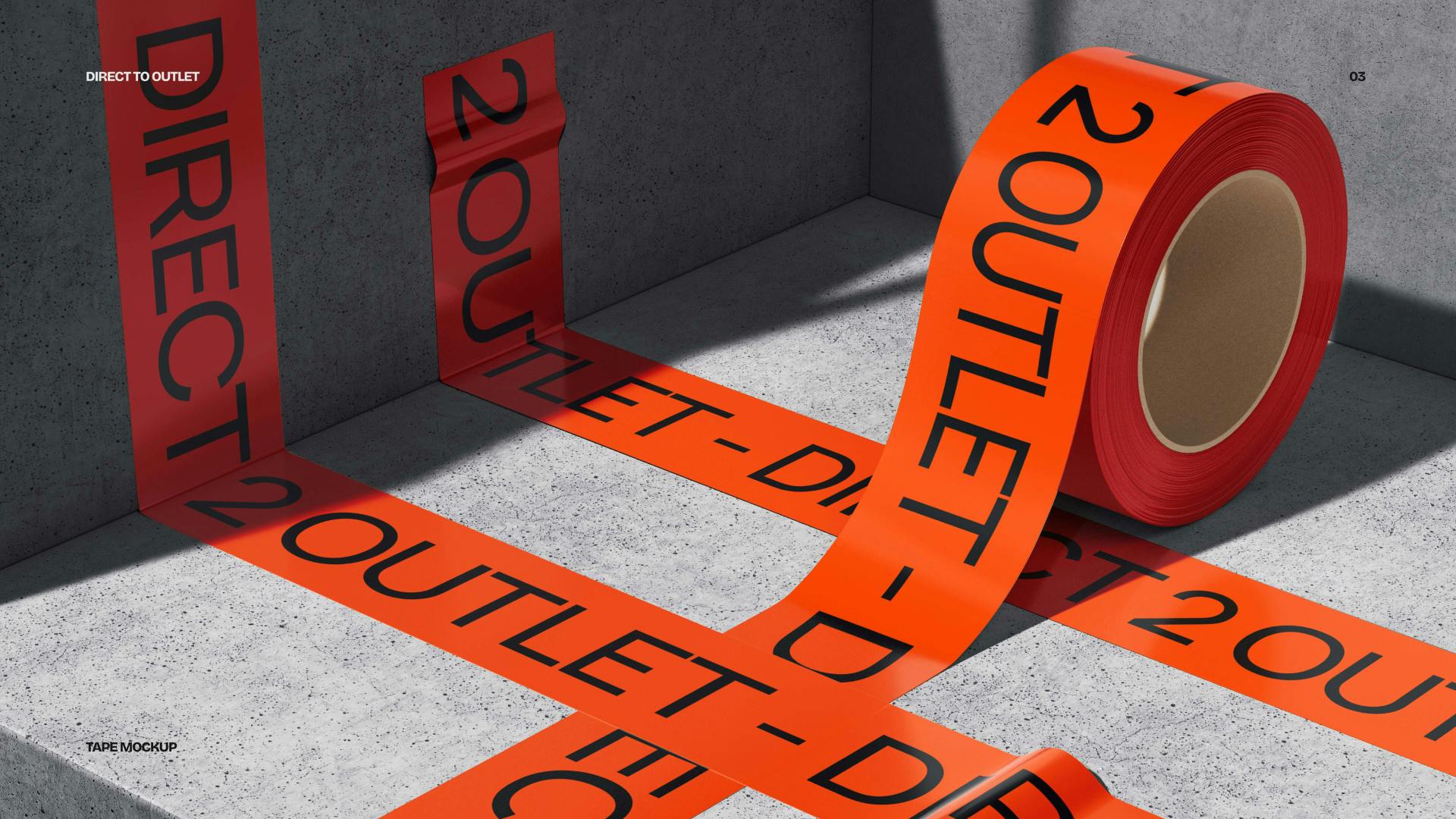 orange tape on concrete