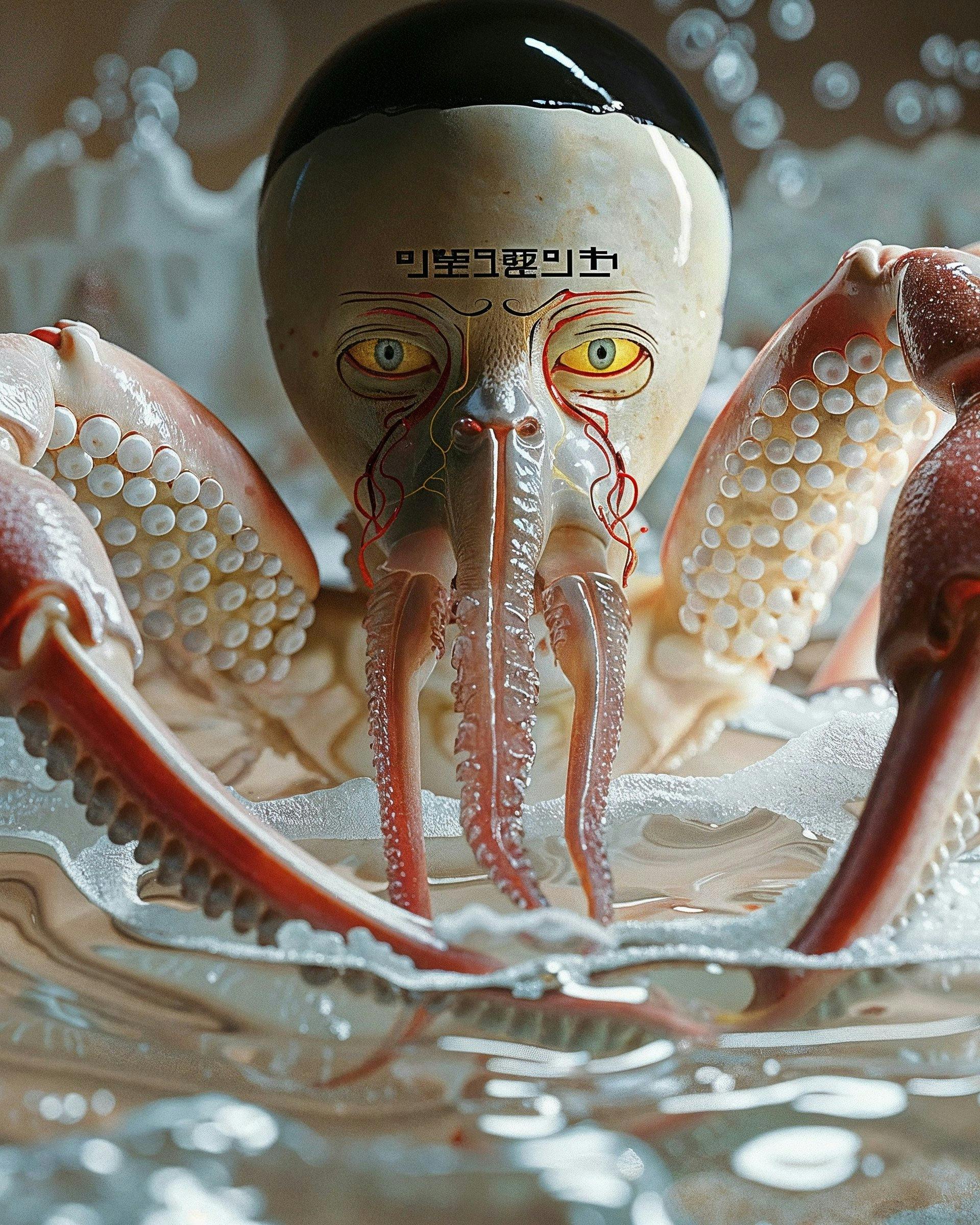 Sculpture of a crab creature