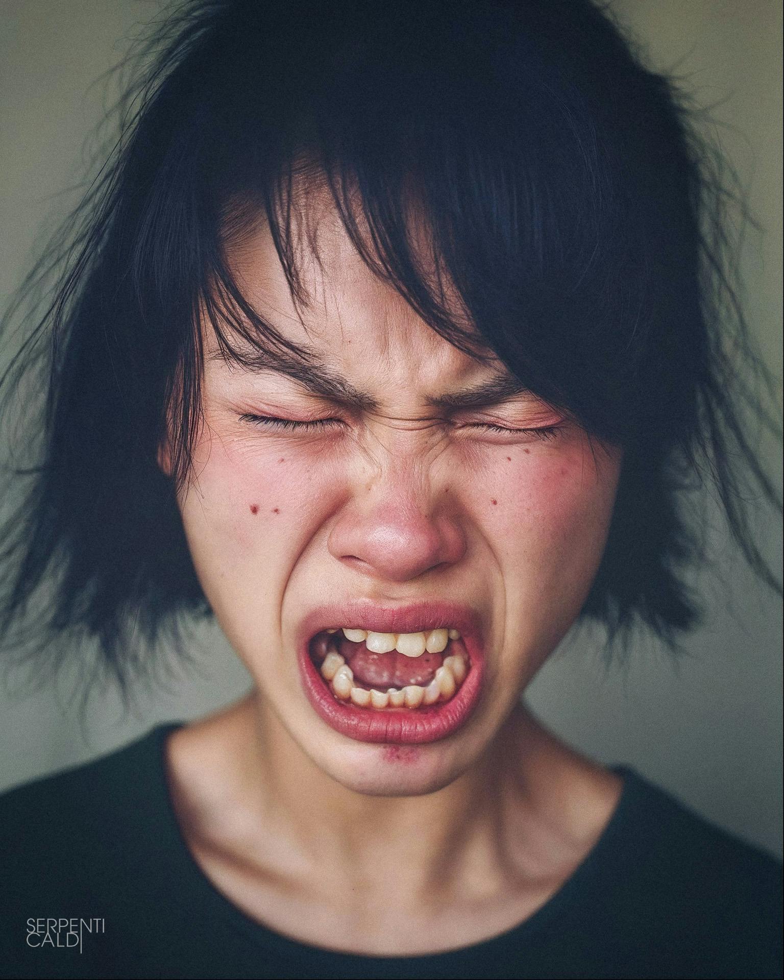 Photograph of a crying woman
