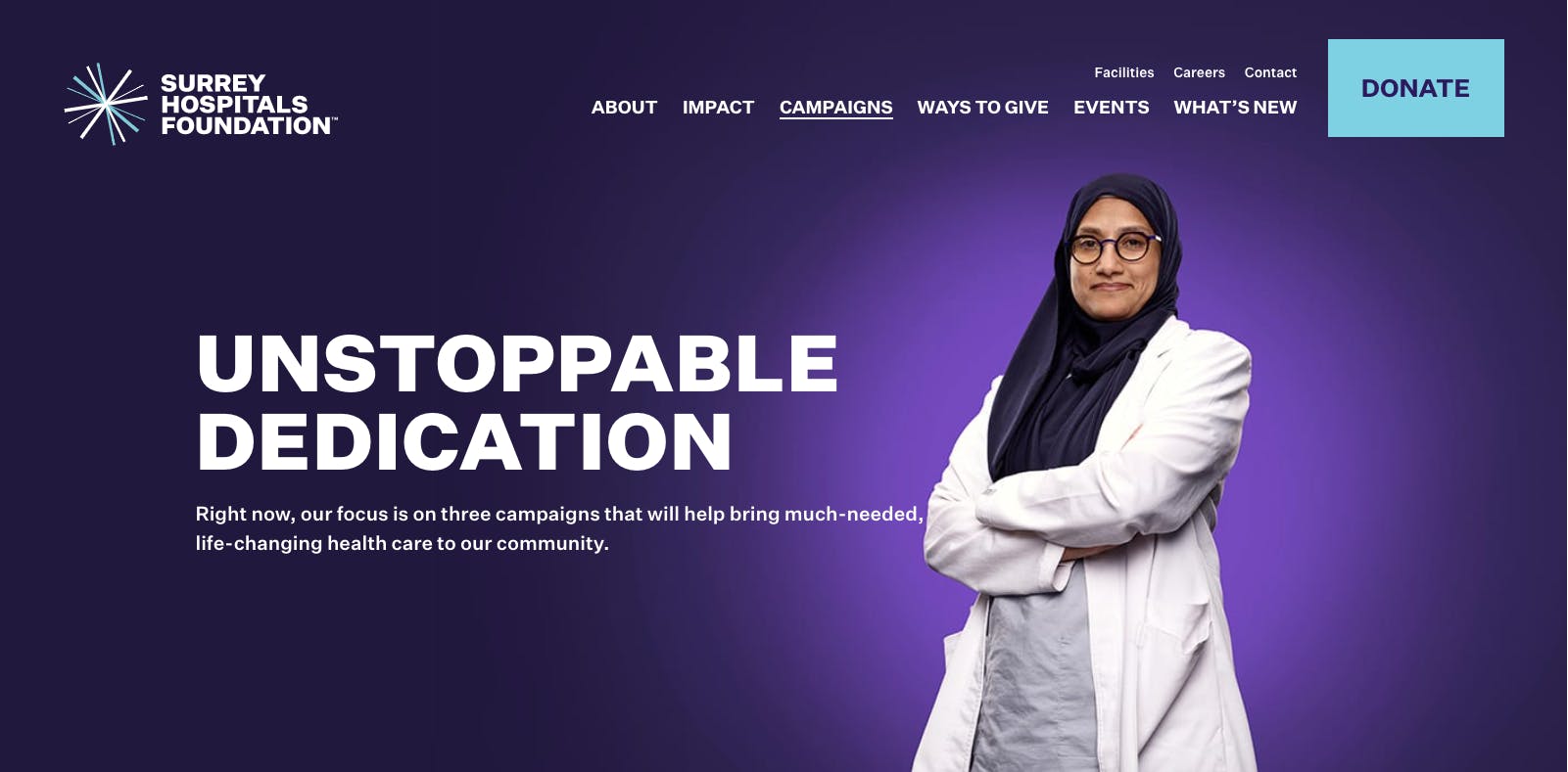 Ad for Surrey Hospitals Foundation