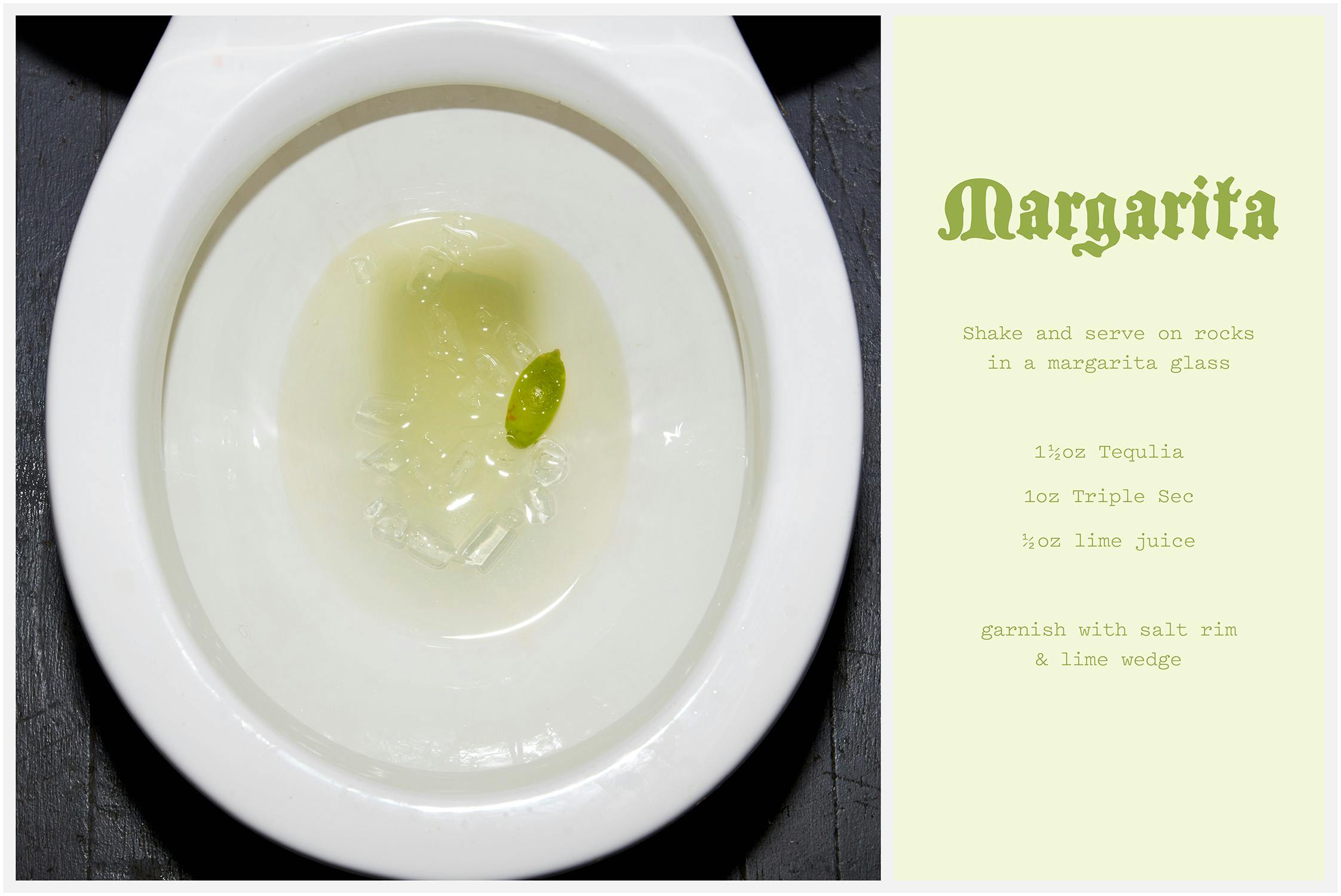 A toilet meant to look like a margarita
