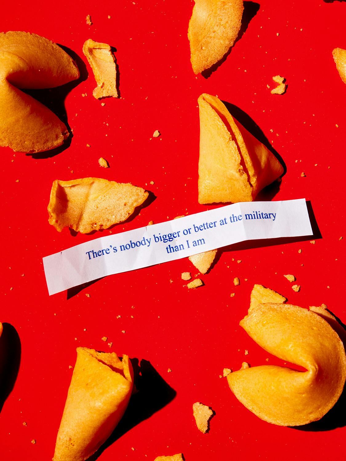 Fortune cookies with red background