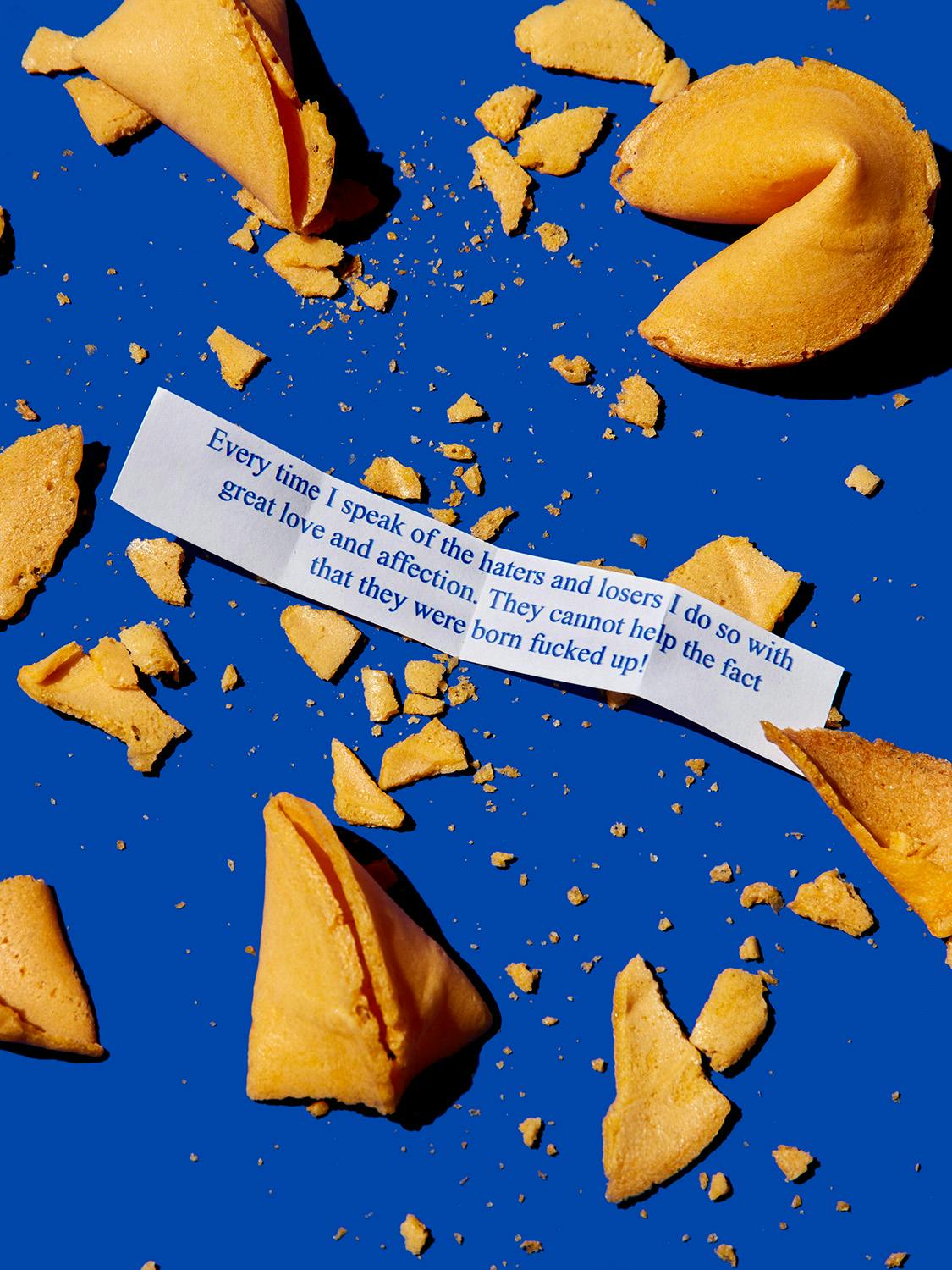 Fortune cookies with blue background