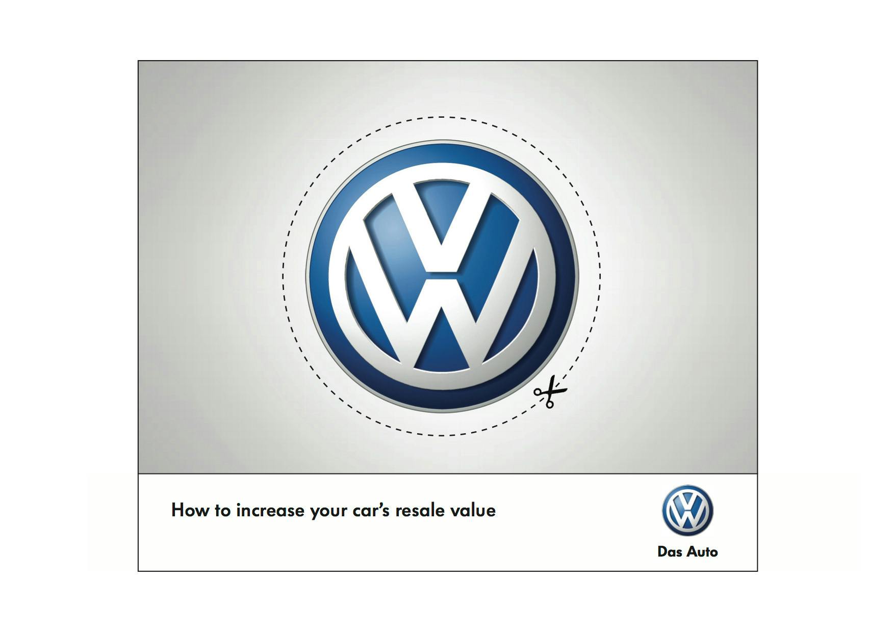 VW logo with a cutout line around it