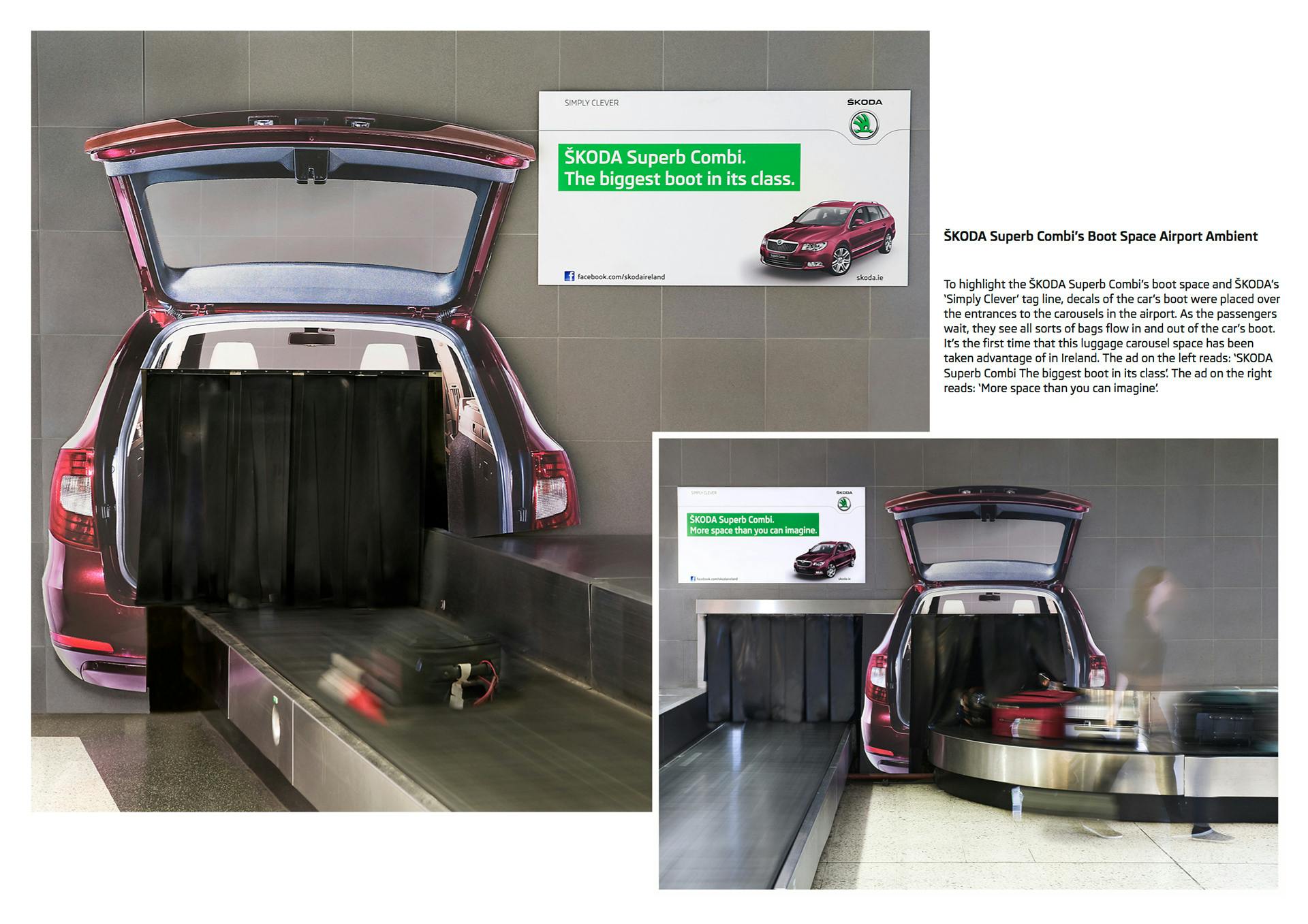 Airport luggage conveyor belt ad for Skoda