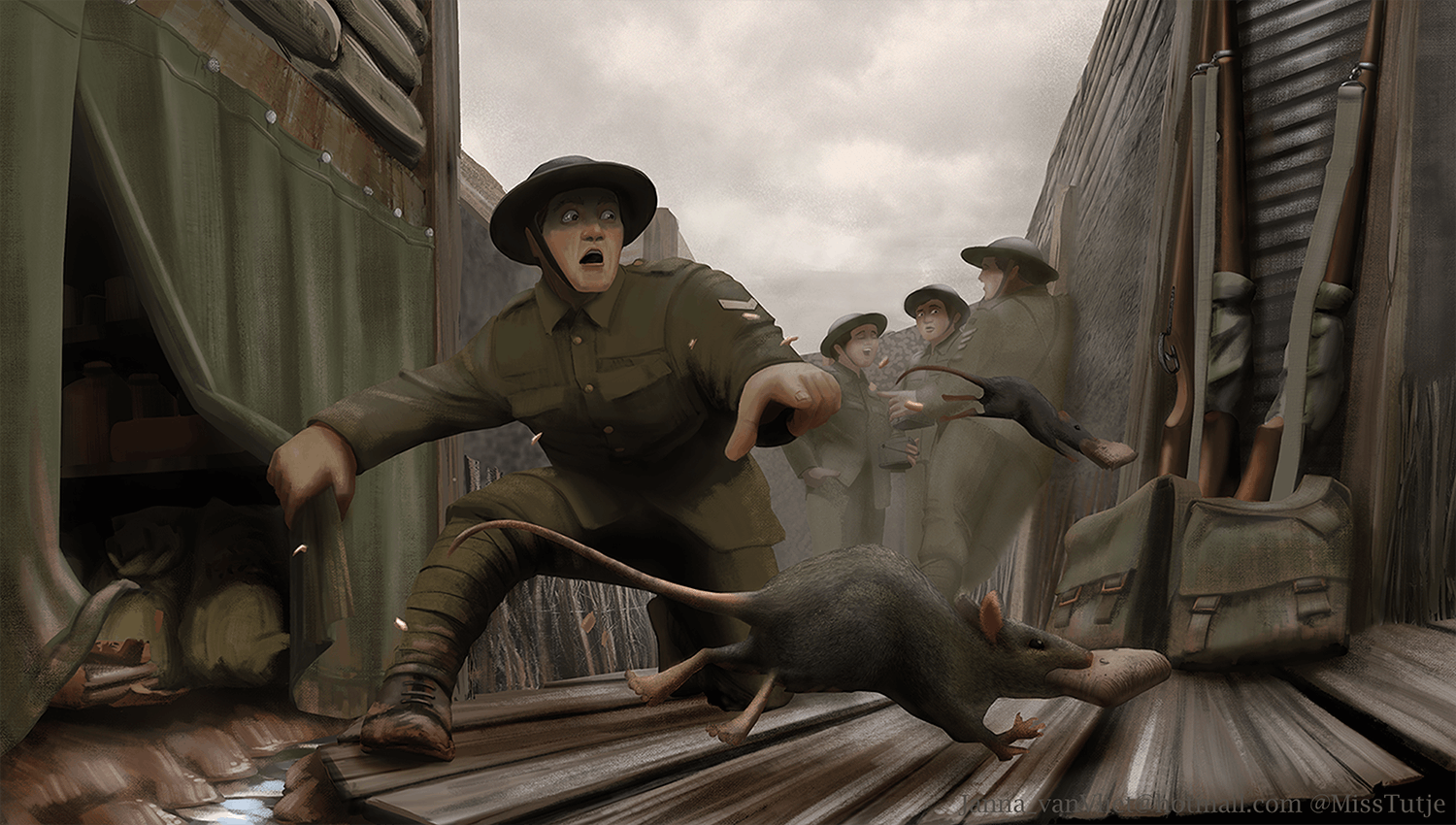 Illustration of a work war 1 soldier