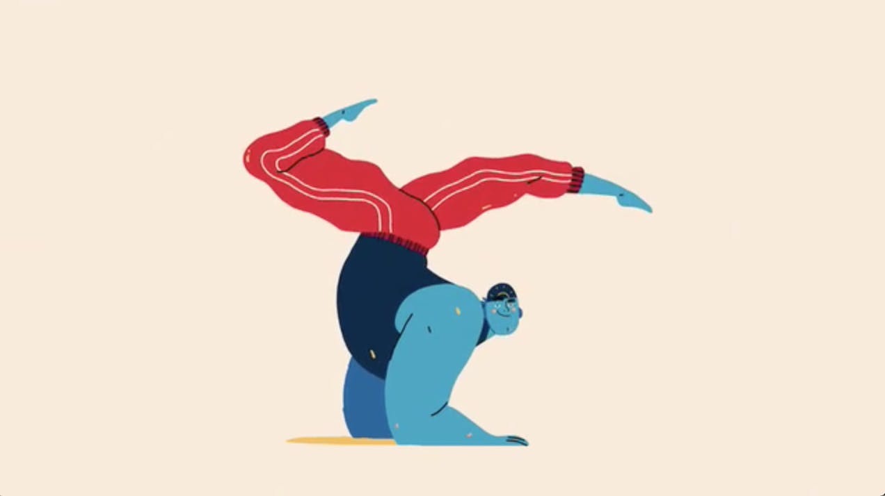Illustration of flexible gymnast