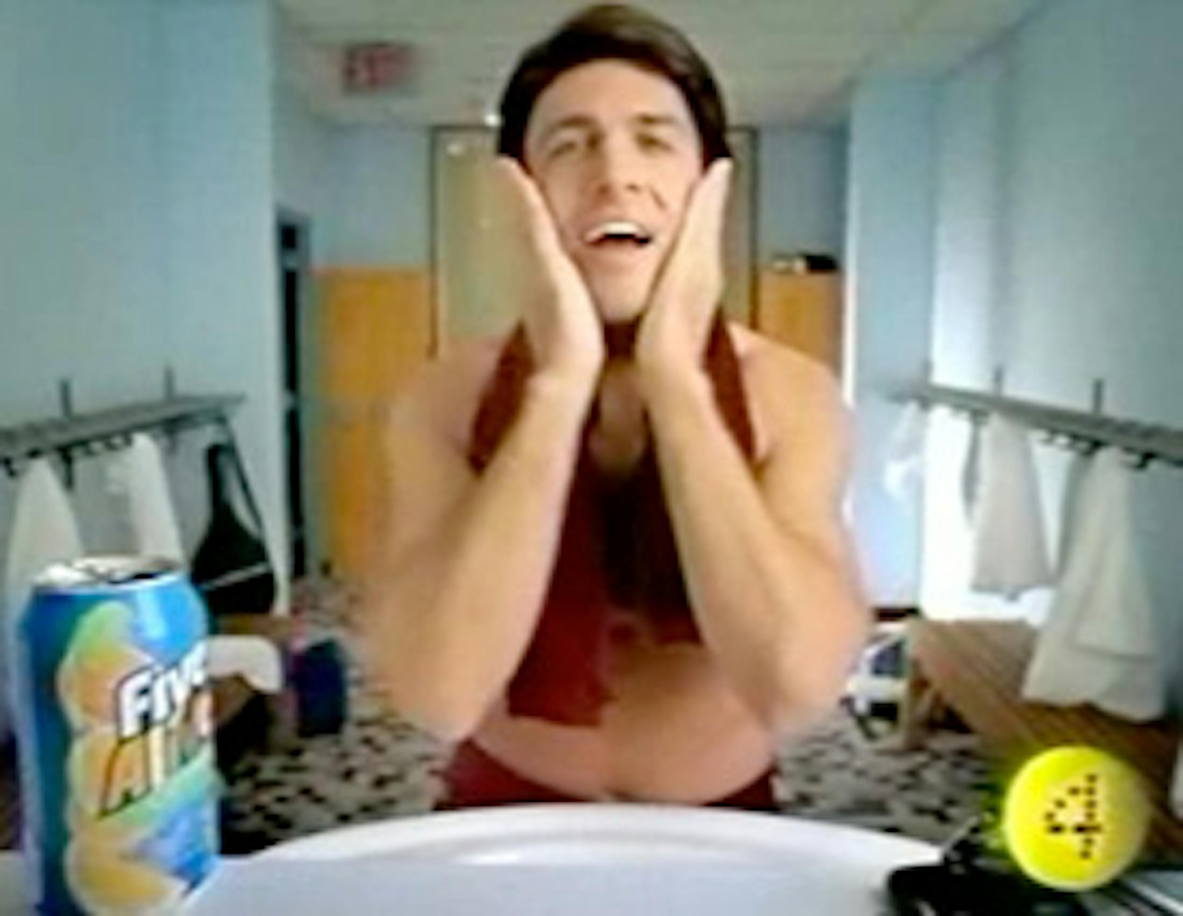 Man patting his face