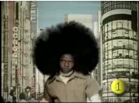Woman with a large afro