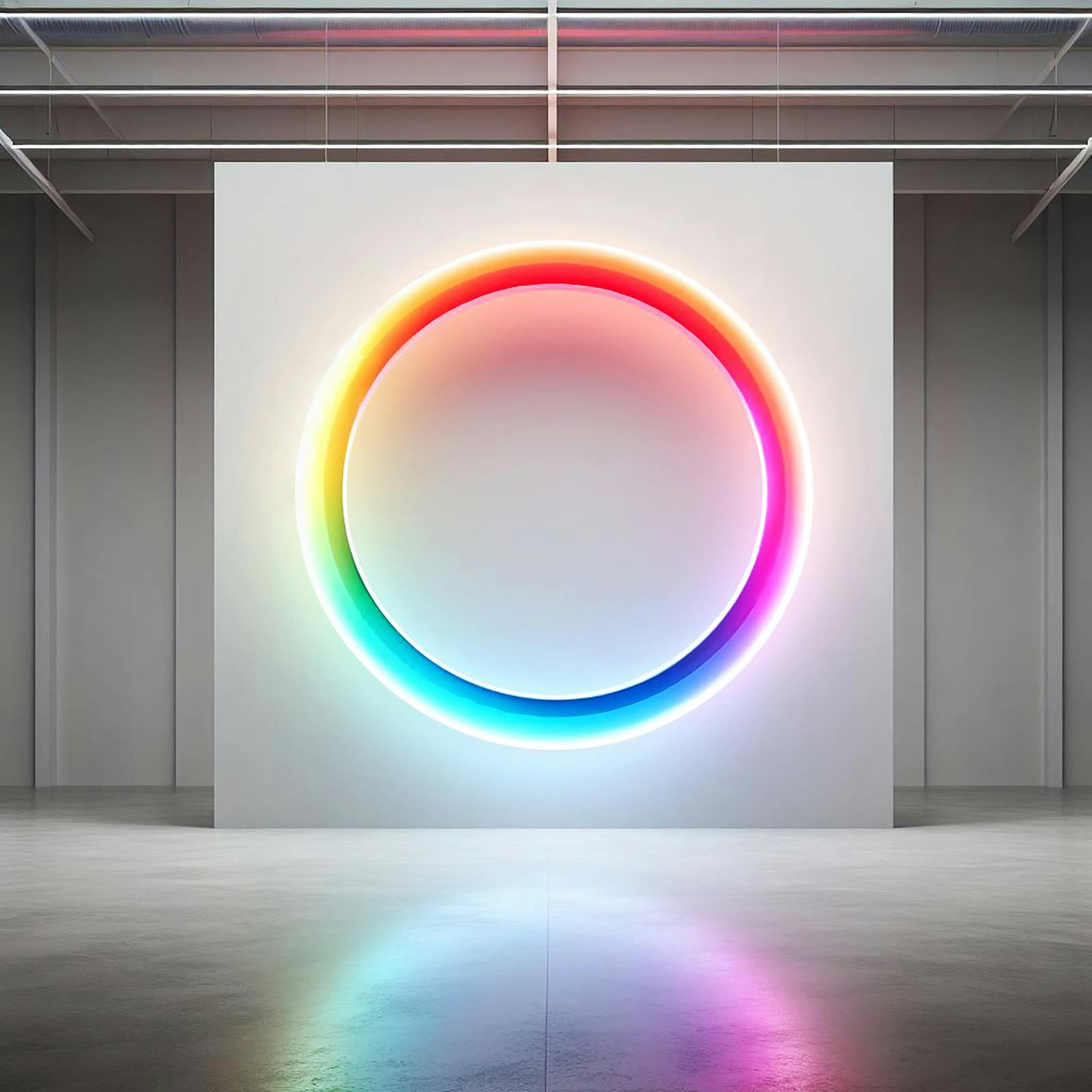 A colored light installation