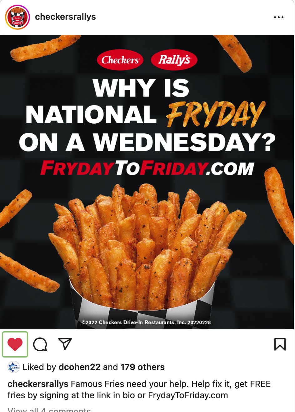 An ad for Fryday