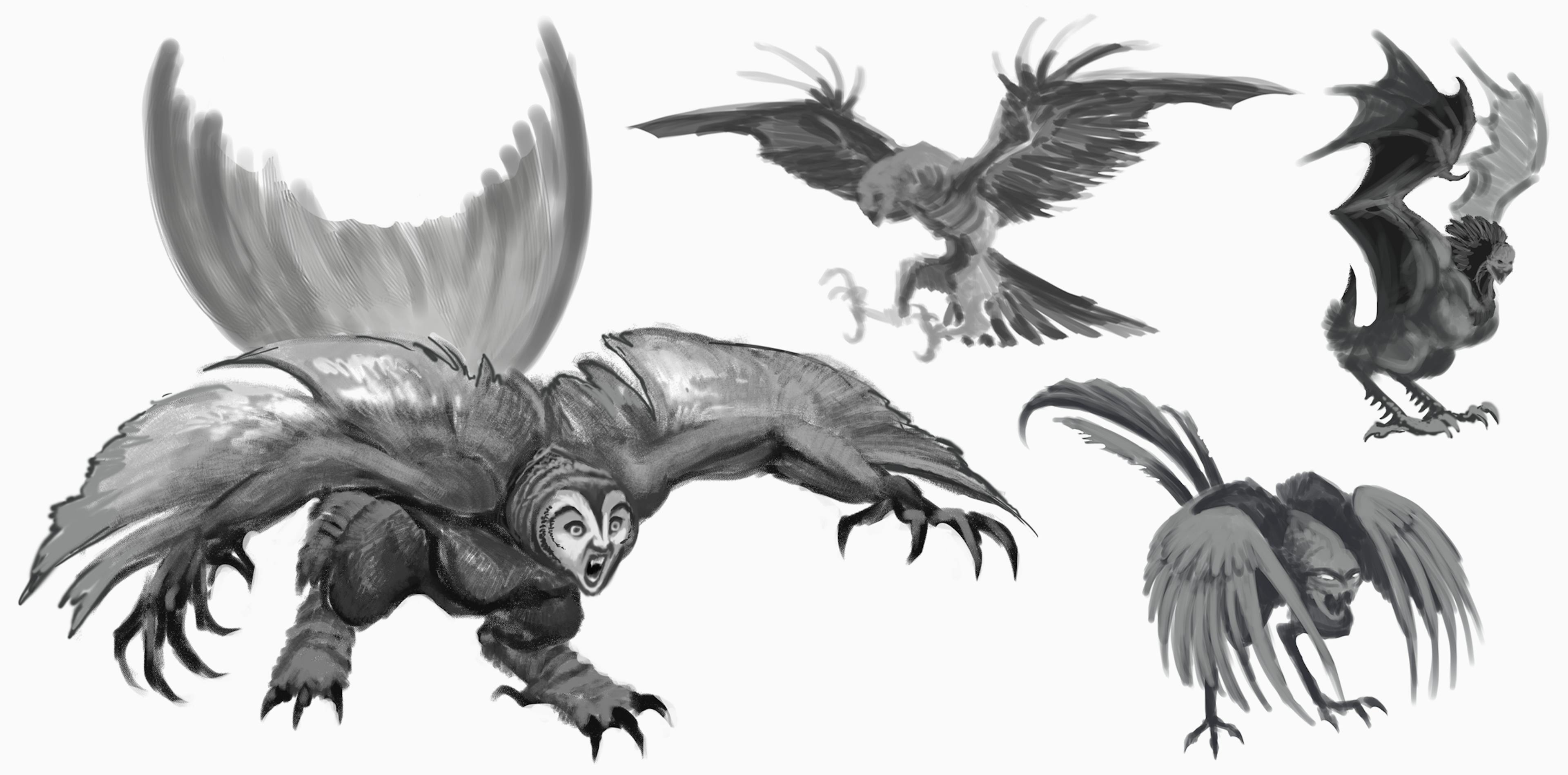 Concept art of a winged monster