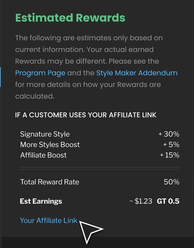 Estimated Rewards affiliate link