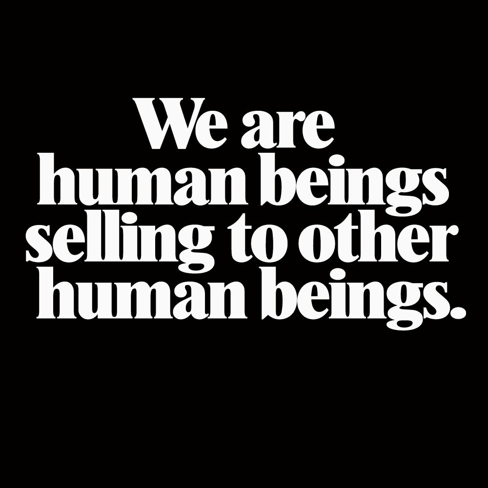 A black and white sign