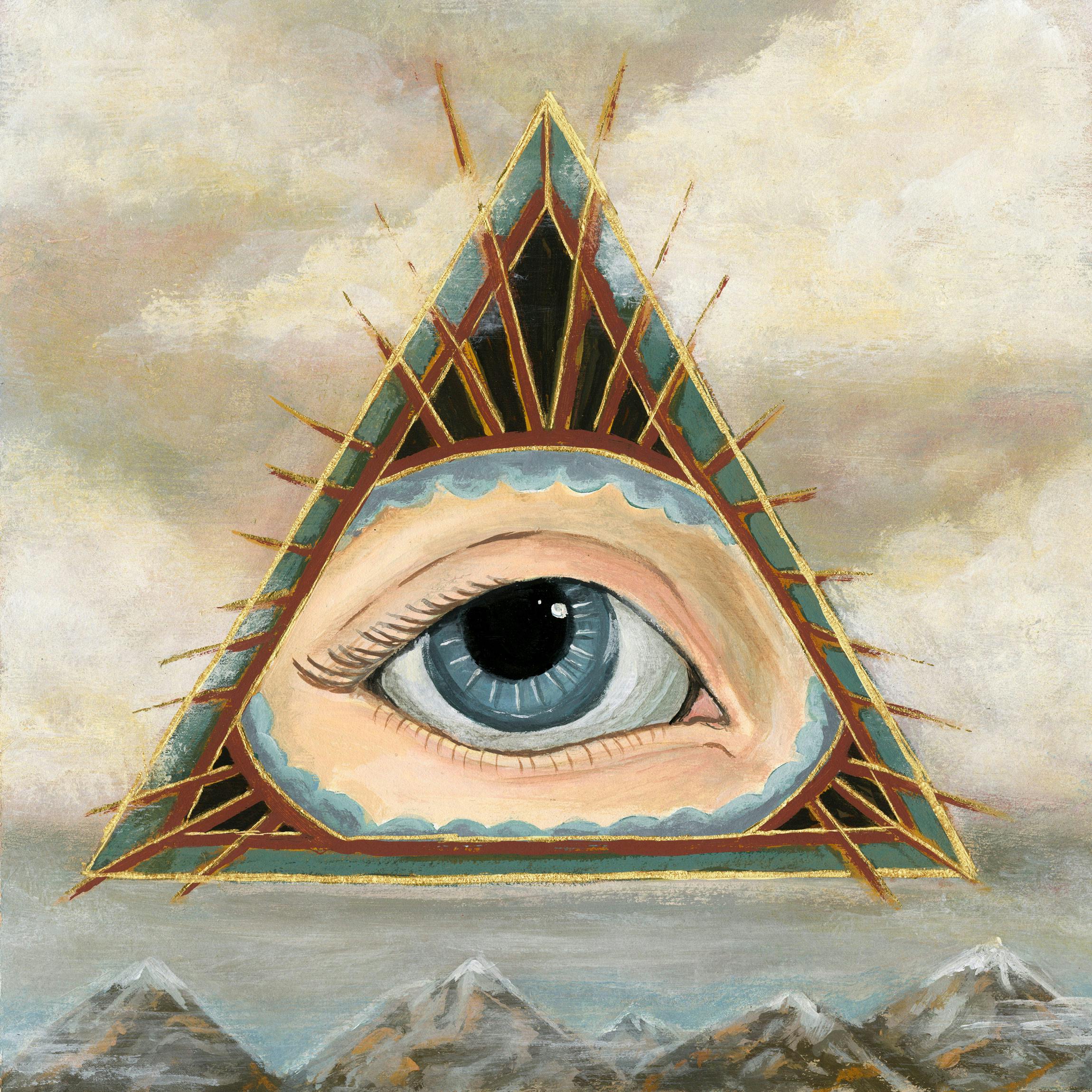 Illustration of triangle with eye in it
