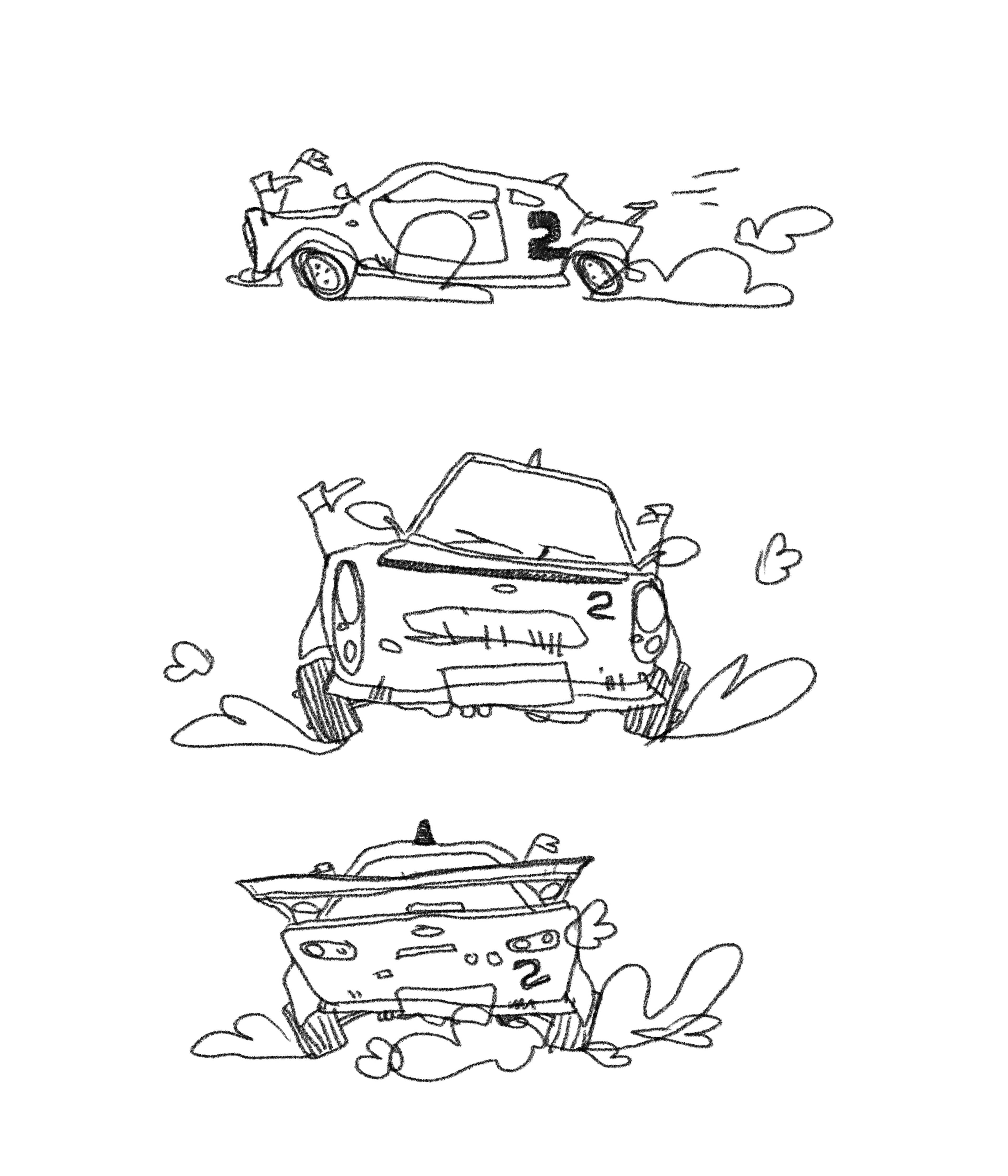 Sketches of a car