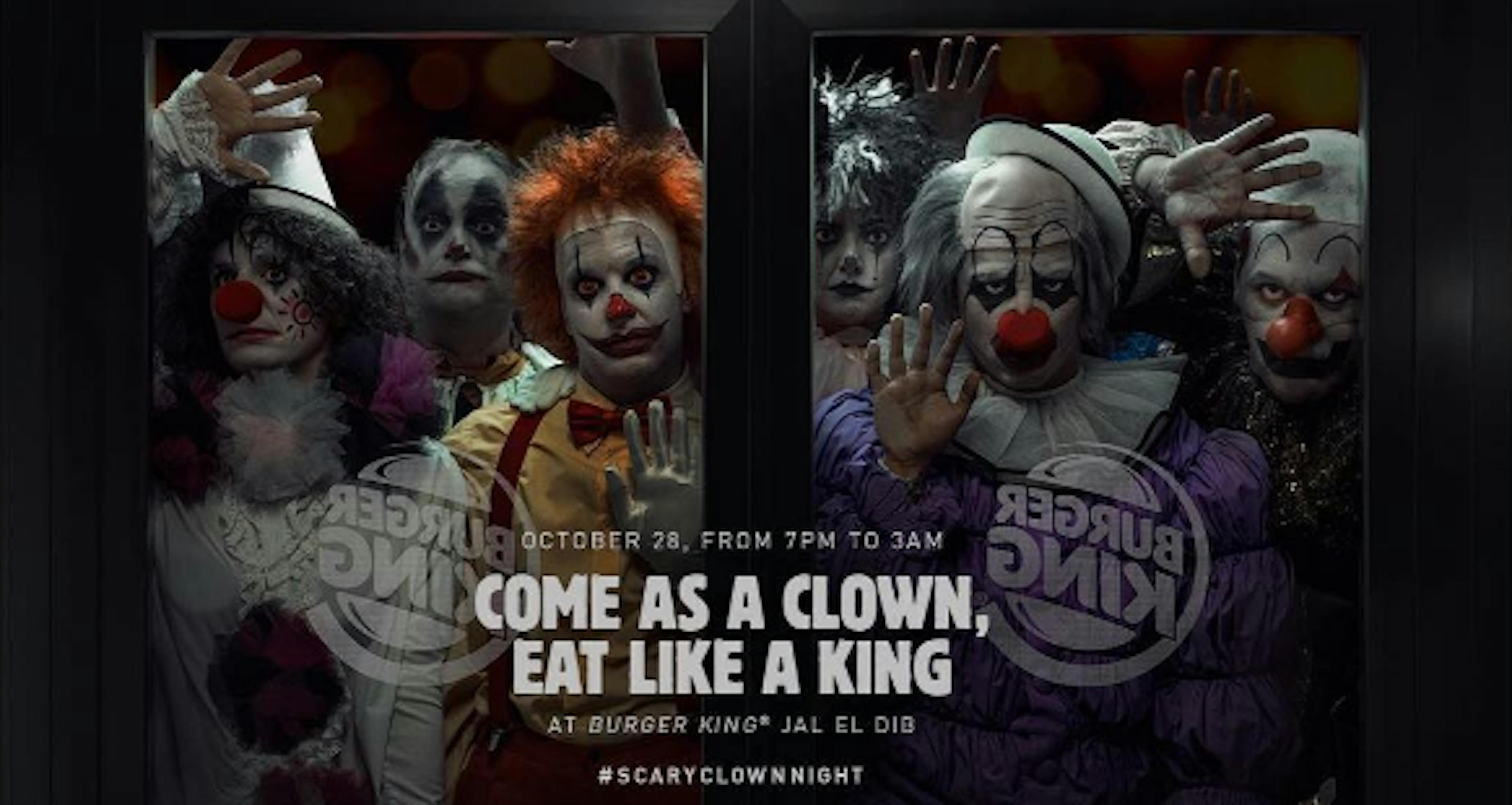 Burger king ad with clowns