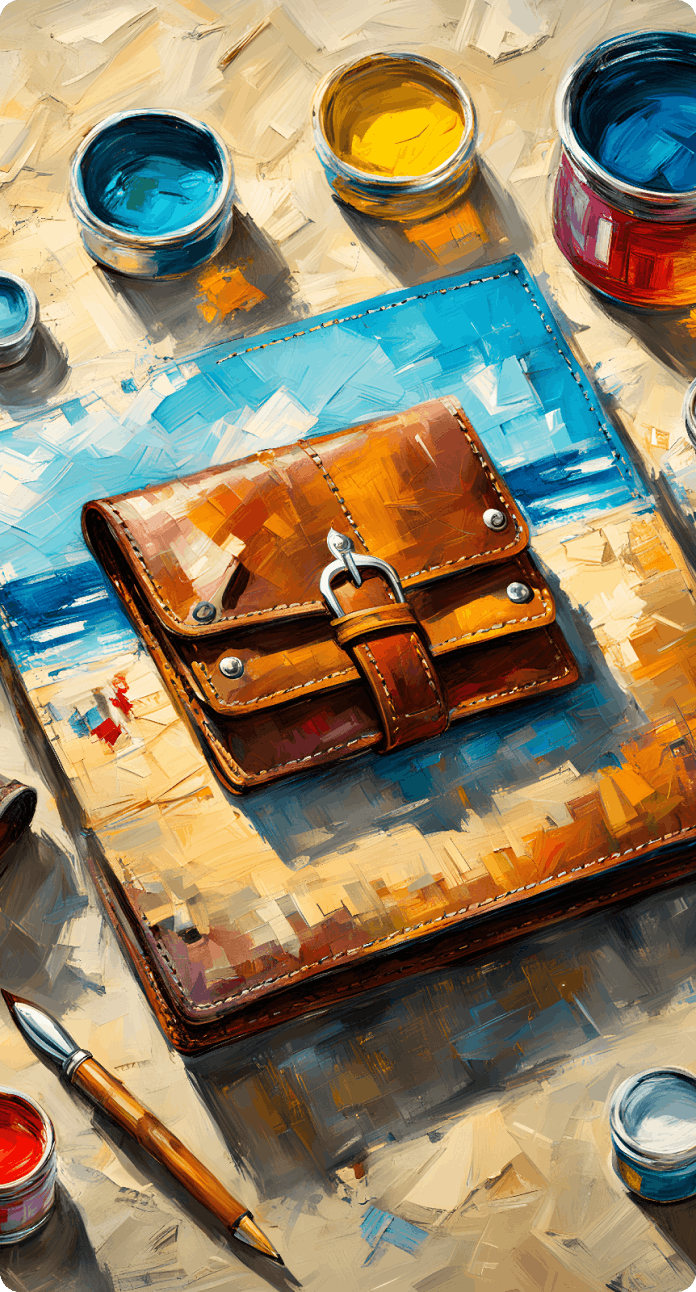 Painting of wallet on a painting