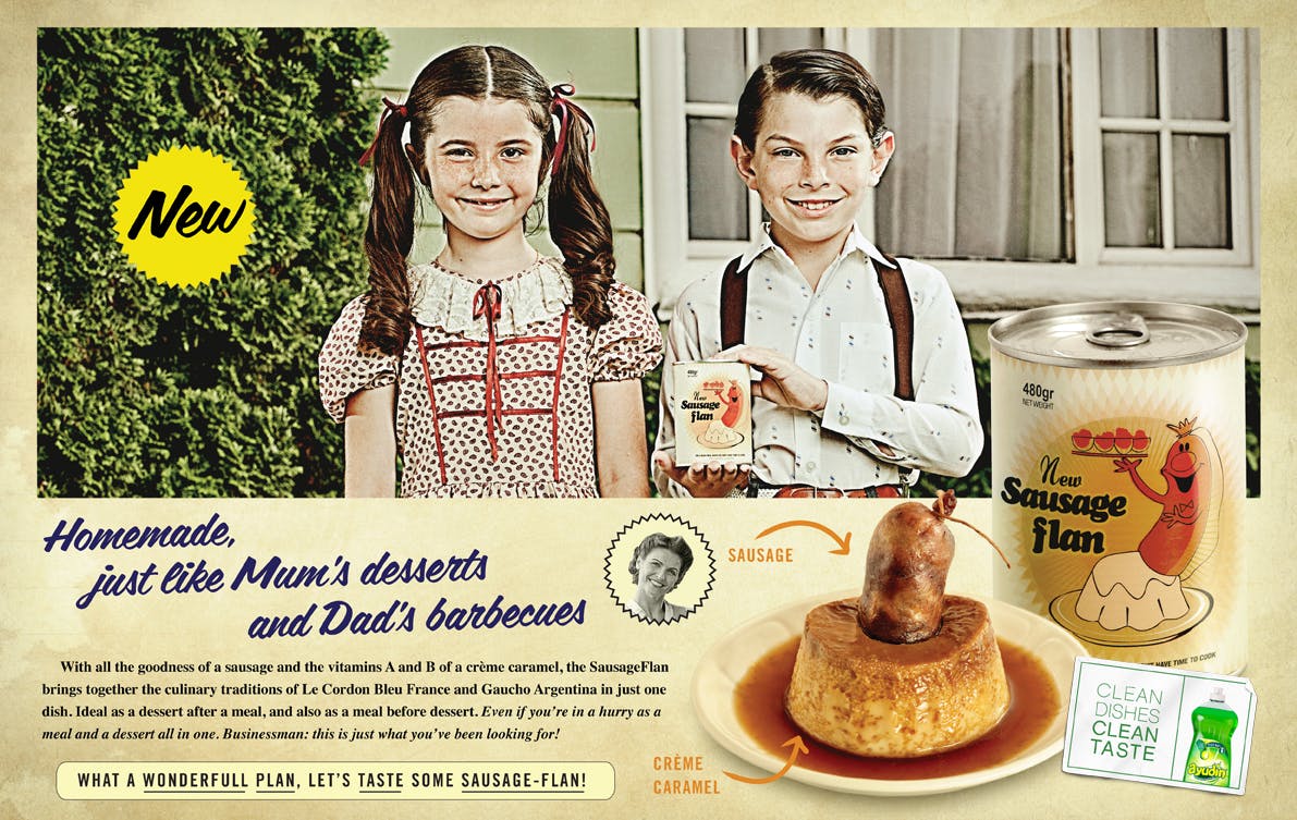 Ad for sausage flan
