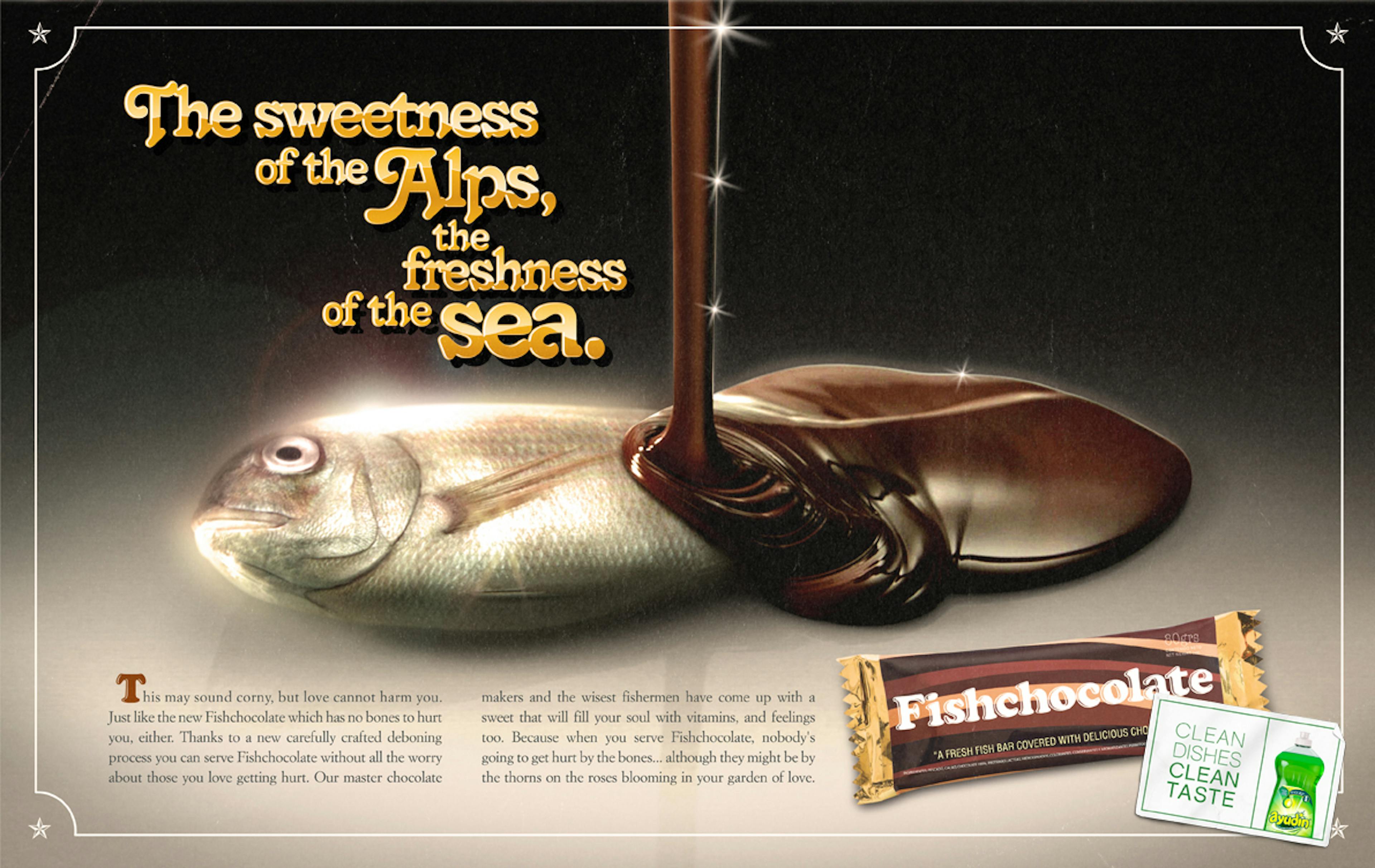 Ad for chocolate fish