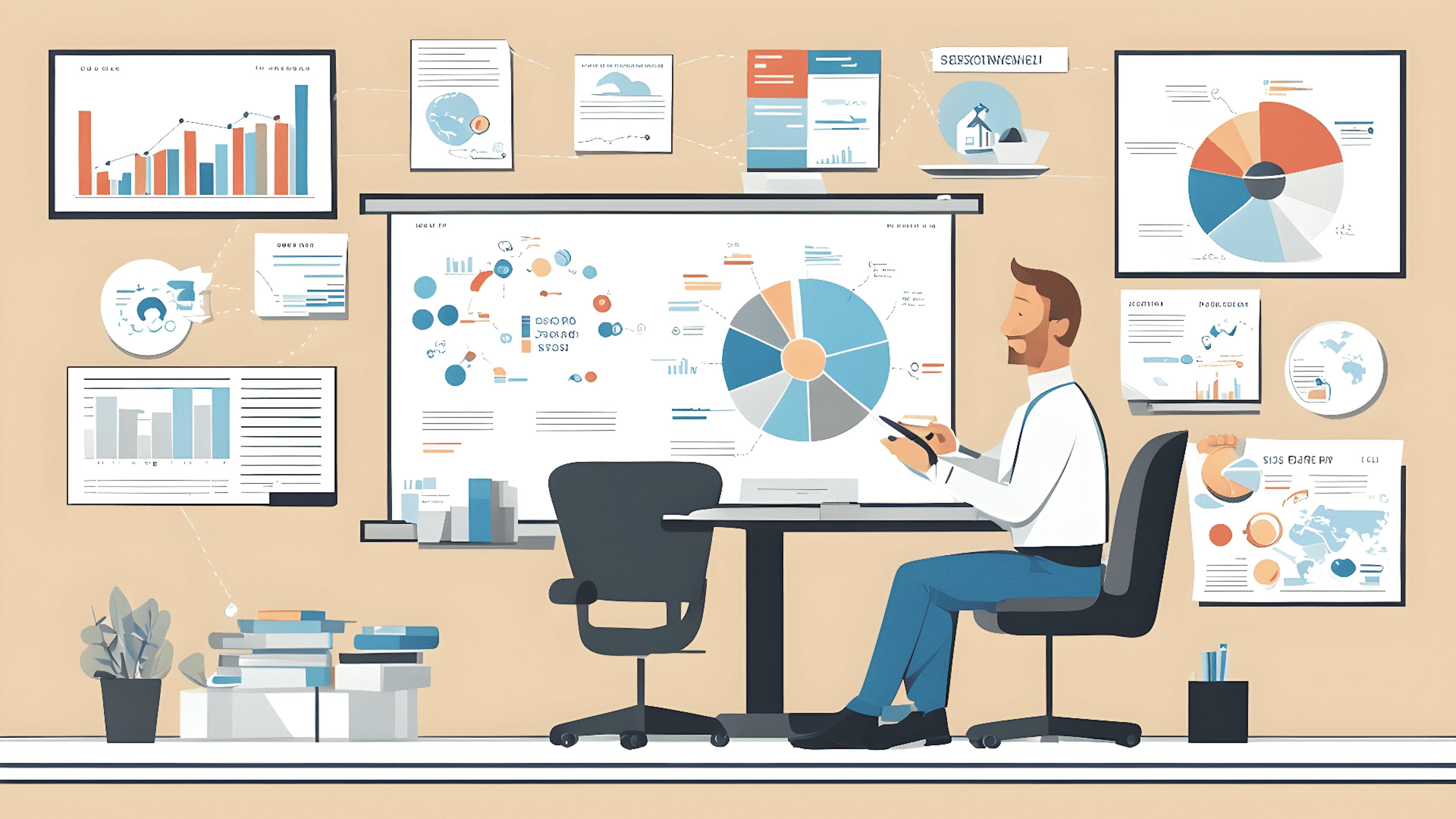 Man sitting in front of charts