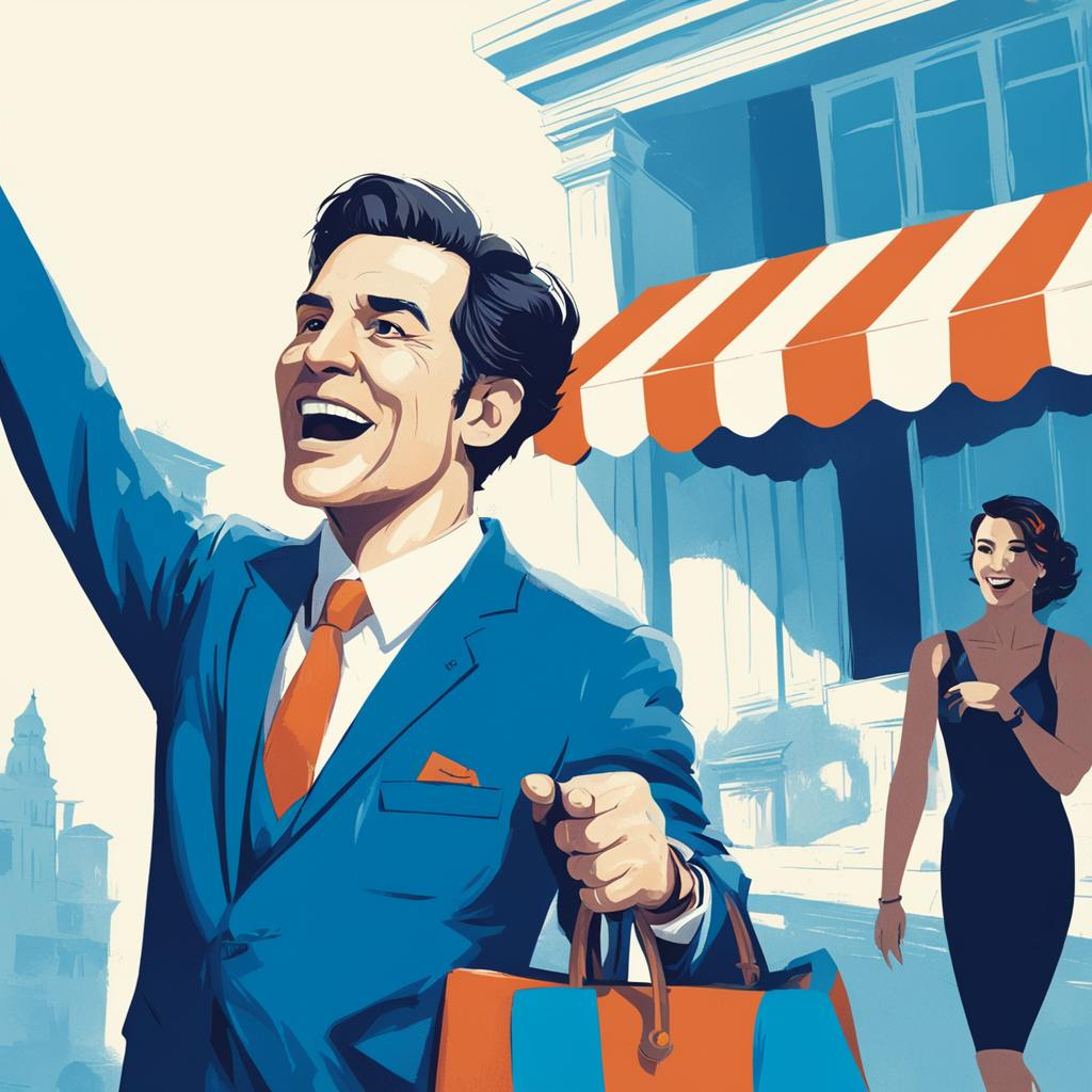 A stylized image of a successful businessperson raising a hand in celebration, highlighting the positive impact and growth potential of the conversational AI market.