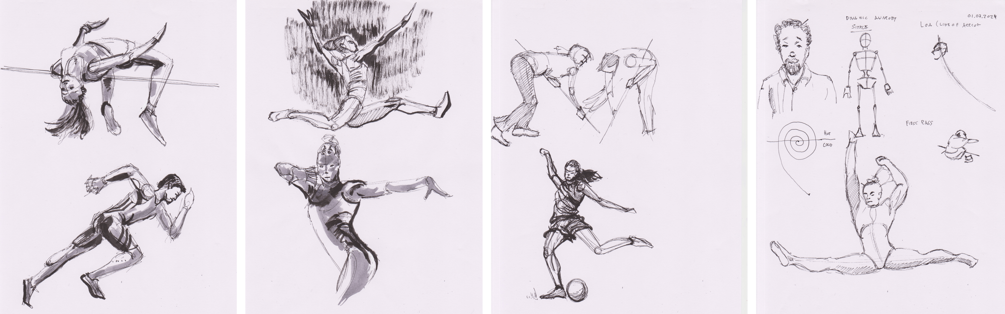 Sketches of Olympic athletes