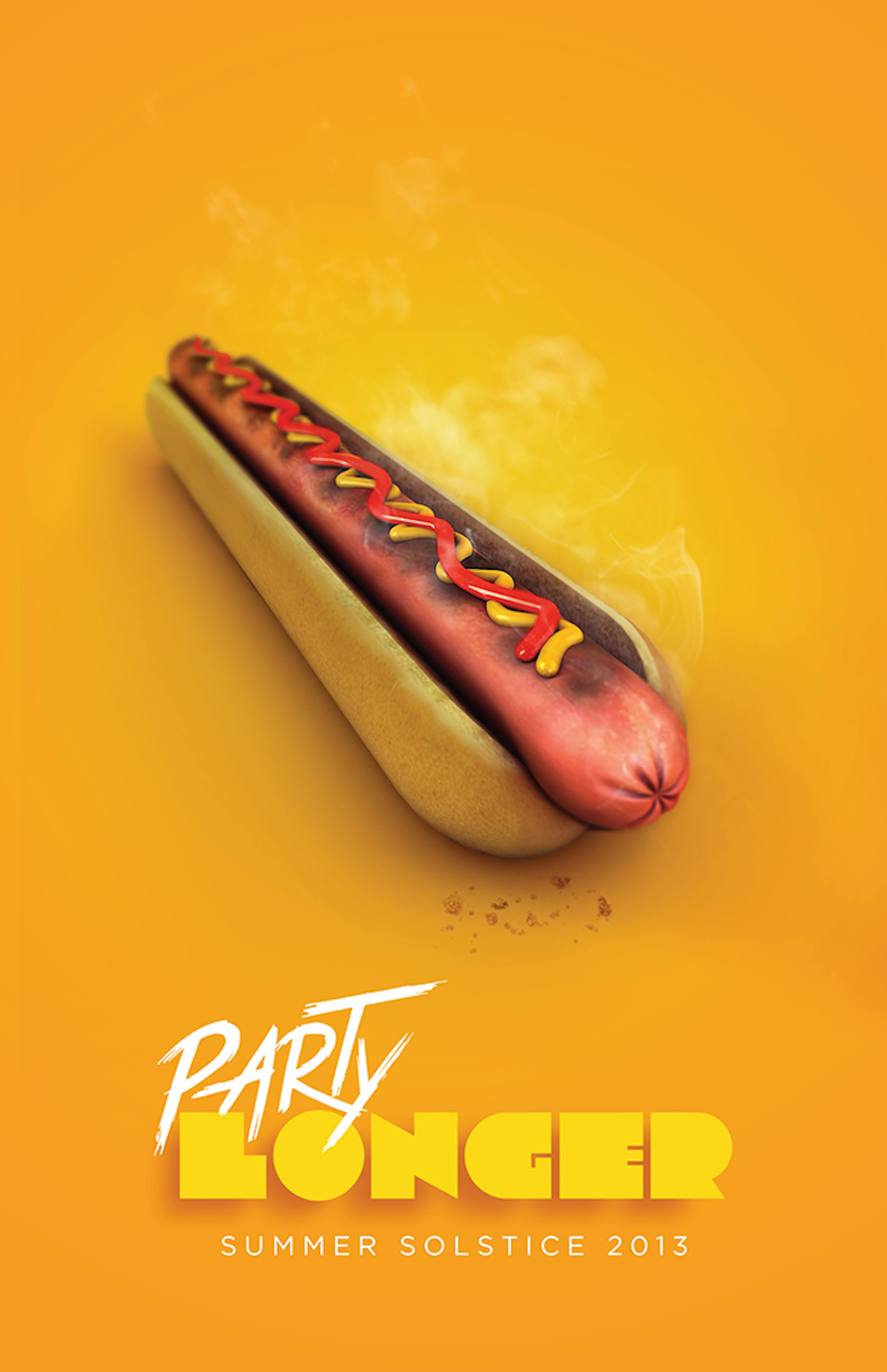 Poster for Party Longer featuring hot dog