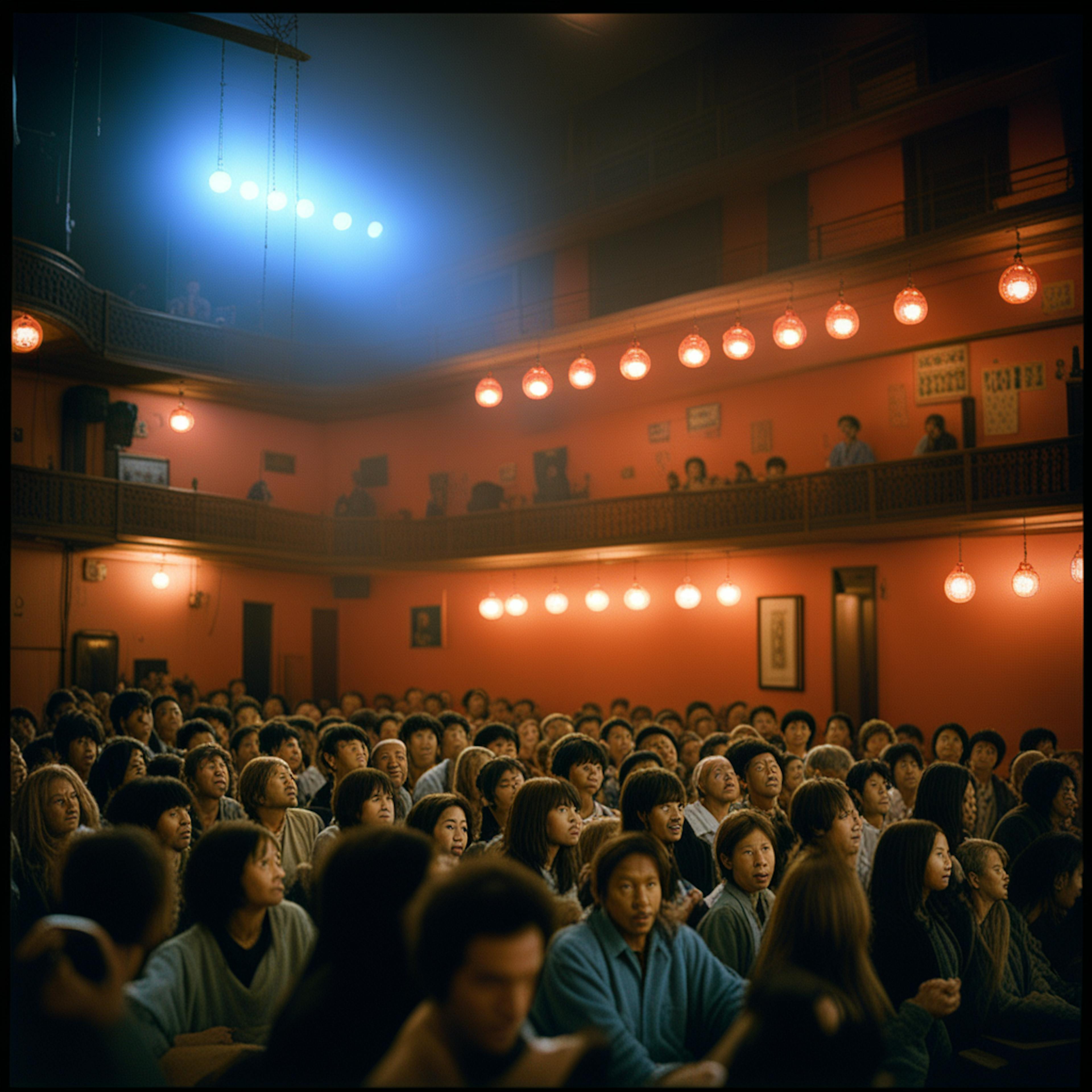 An attentive audience seated in a warmly lit theater, representing the concept of how to find the intended audience for a presentation or event.