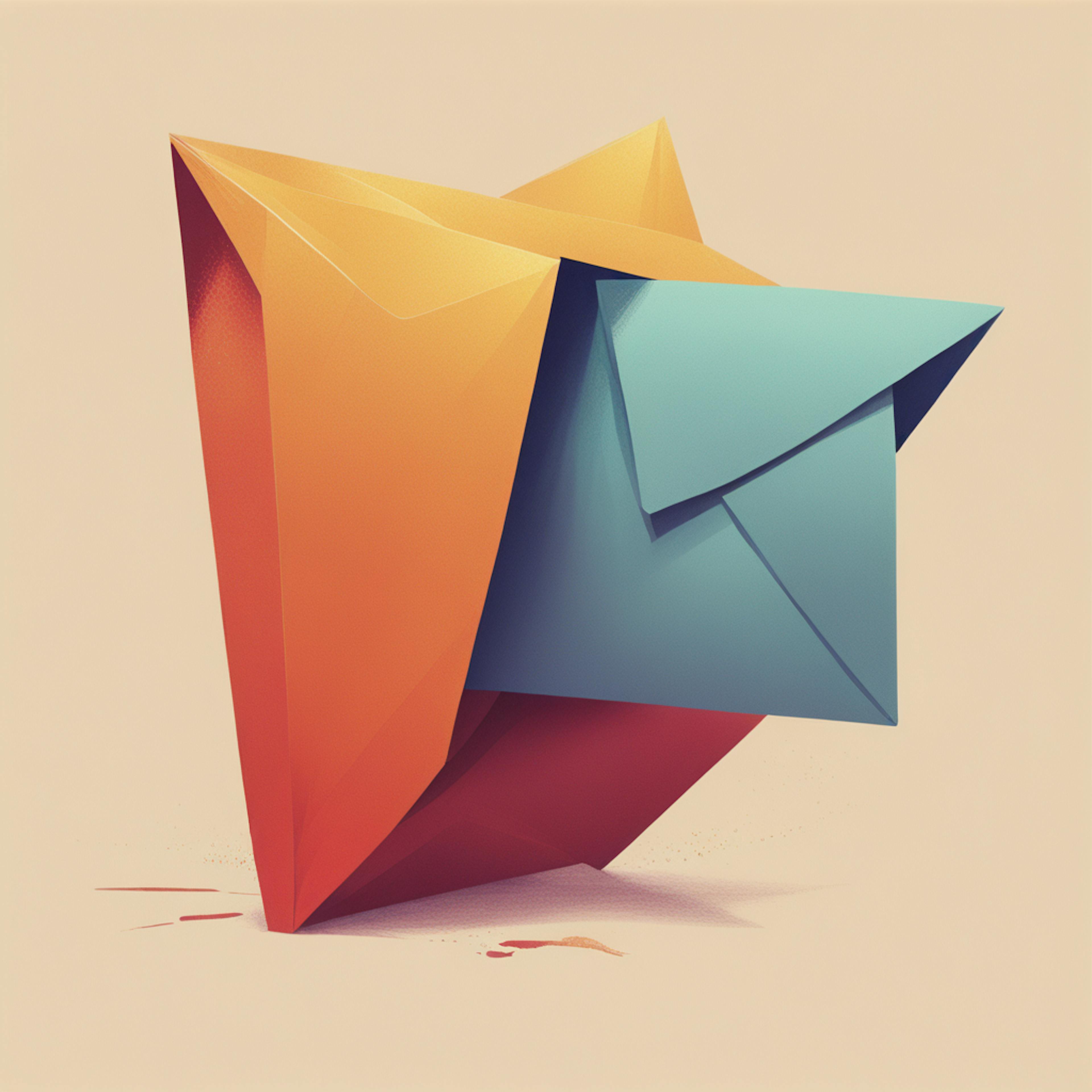 A stylized illustration of overlapping envelopes, highlighting the versatility of a mailer template for multi-layered email marketing strategies.