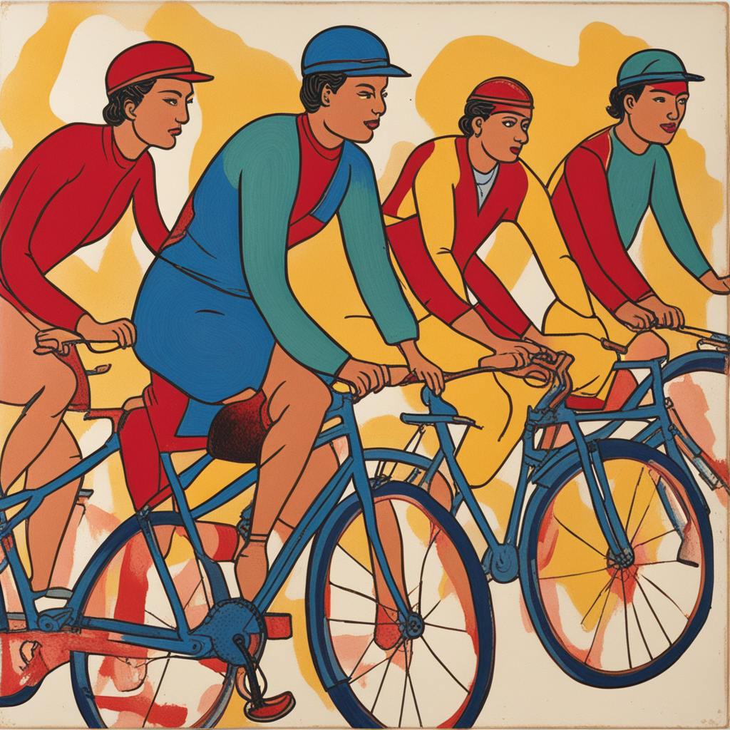 Vibrant illustration of cyclists in motion, symbolizing speed, collaboration, and creativity—parallels to how designers edit AI file online for dynamic and efficient projects.