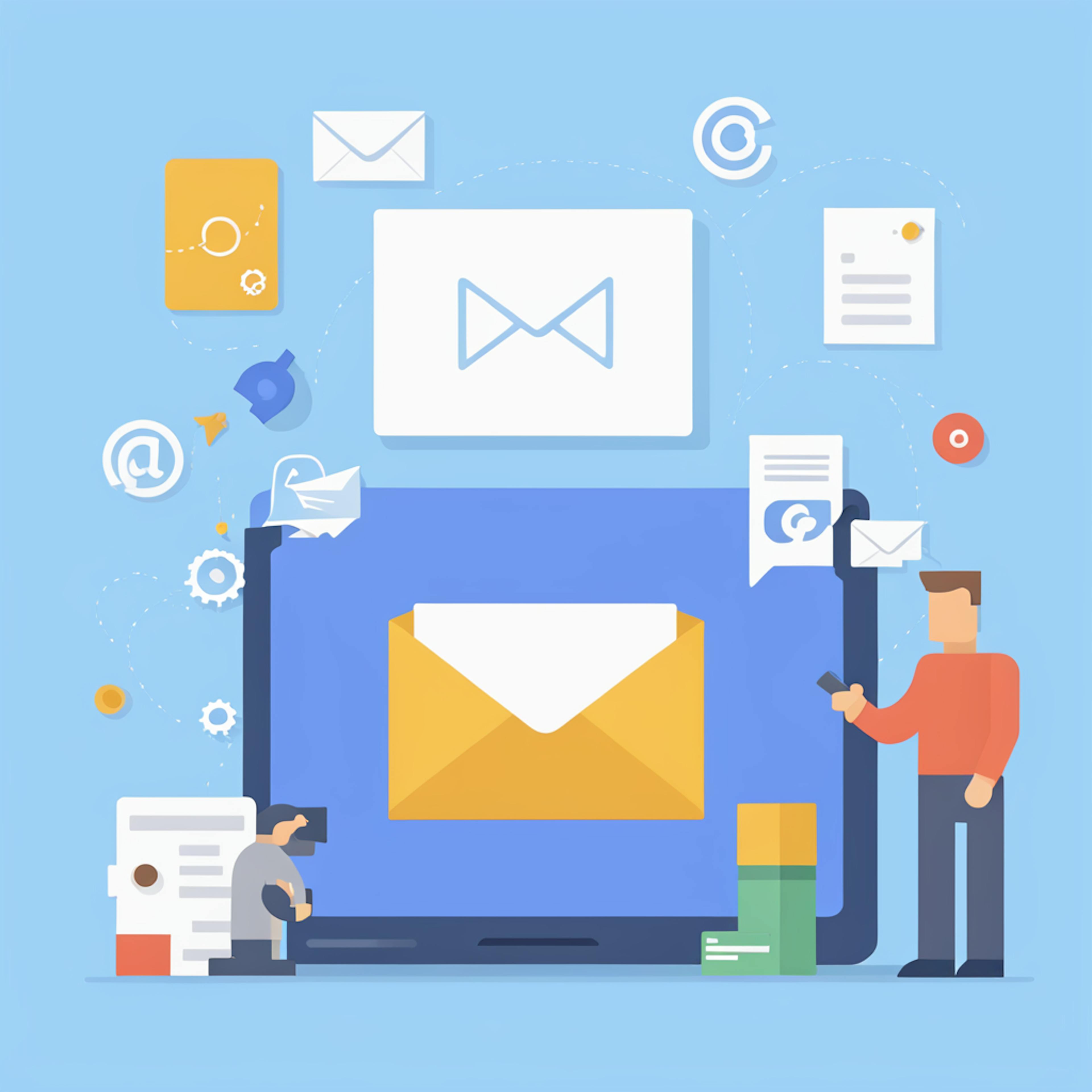 People interacting with email systems on digital devices, showing the versatility and power of email automation tools in managing customer outreach and personalized marketing campaigns.