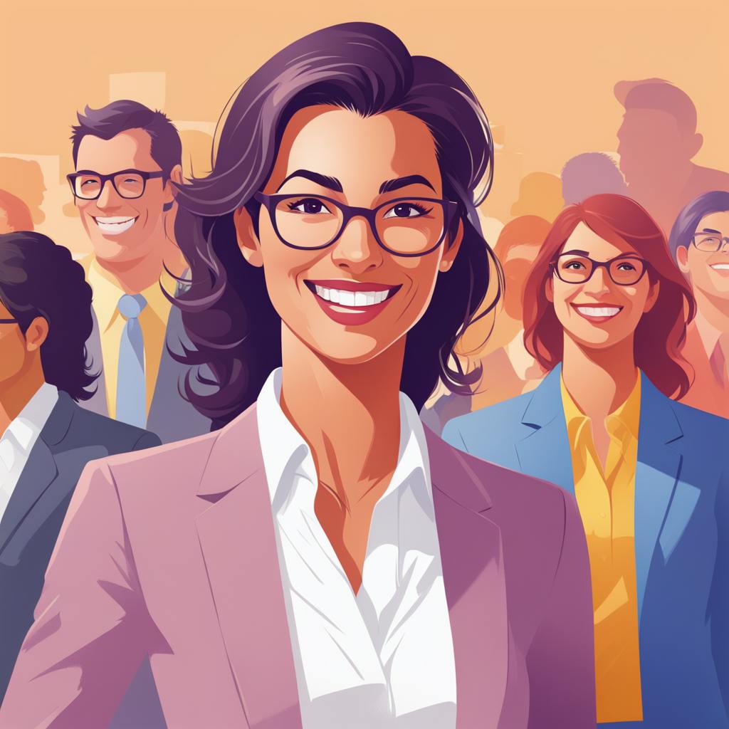 A diverse group of business professionals in smart attire stand together with enthusiastic expressions, highlighting team spirit and collaboration, signifying the importance of using the best marketing analytics tools for data-driven decision-making in a competitive landscape.