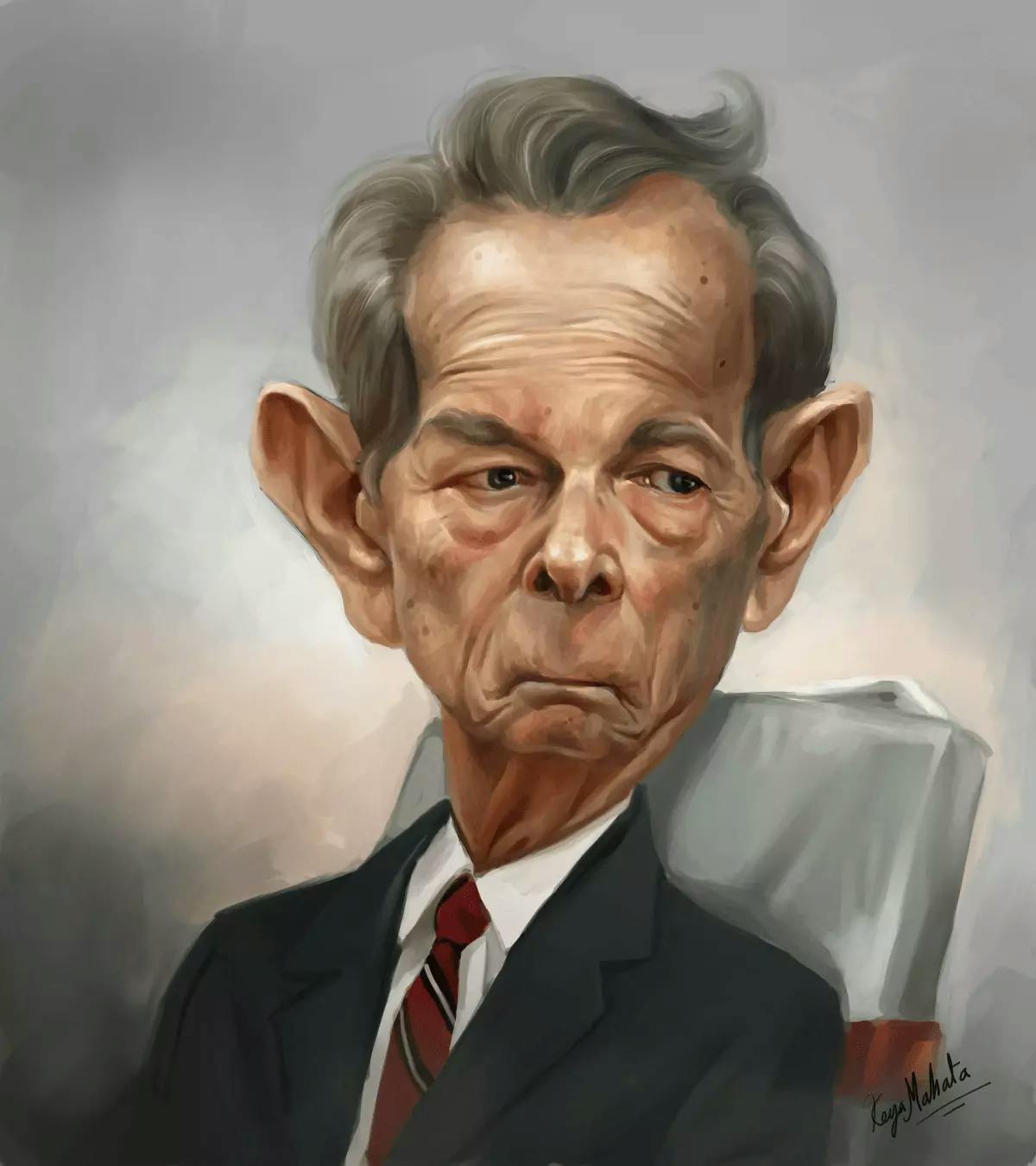 A stylized portrait of a politician